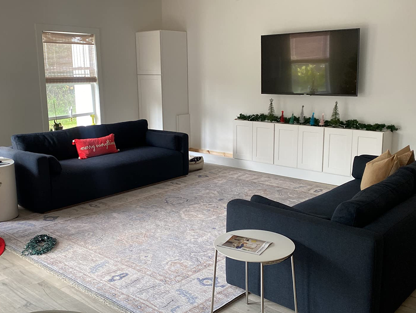 Gray Lavender Washable Oushak rug for a Grandmillennial vibe in a modern home - Fame Rugs