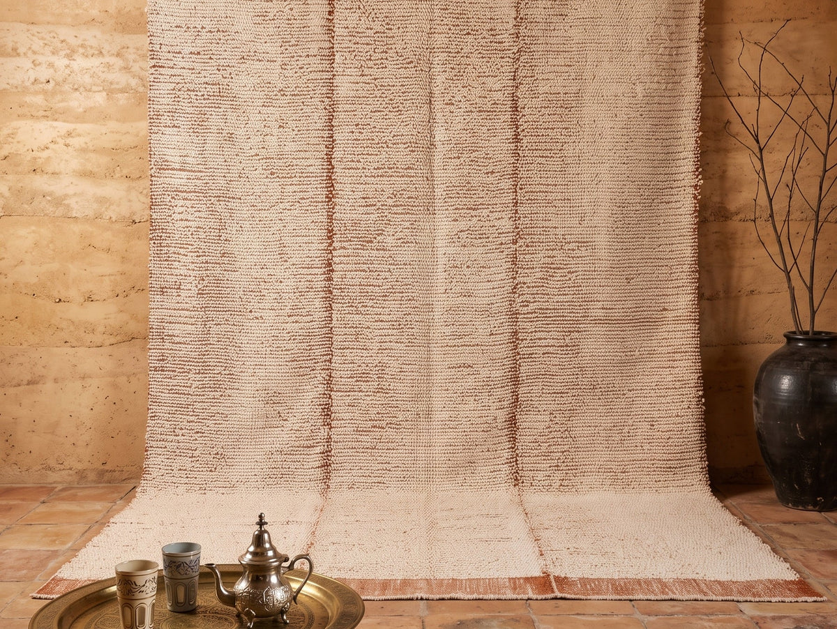 Cozy natural handwoven wool rug, earthy decor, and warm textures for a comfortable, inviting home.