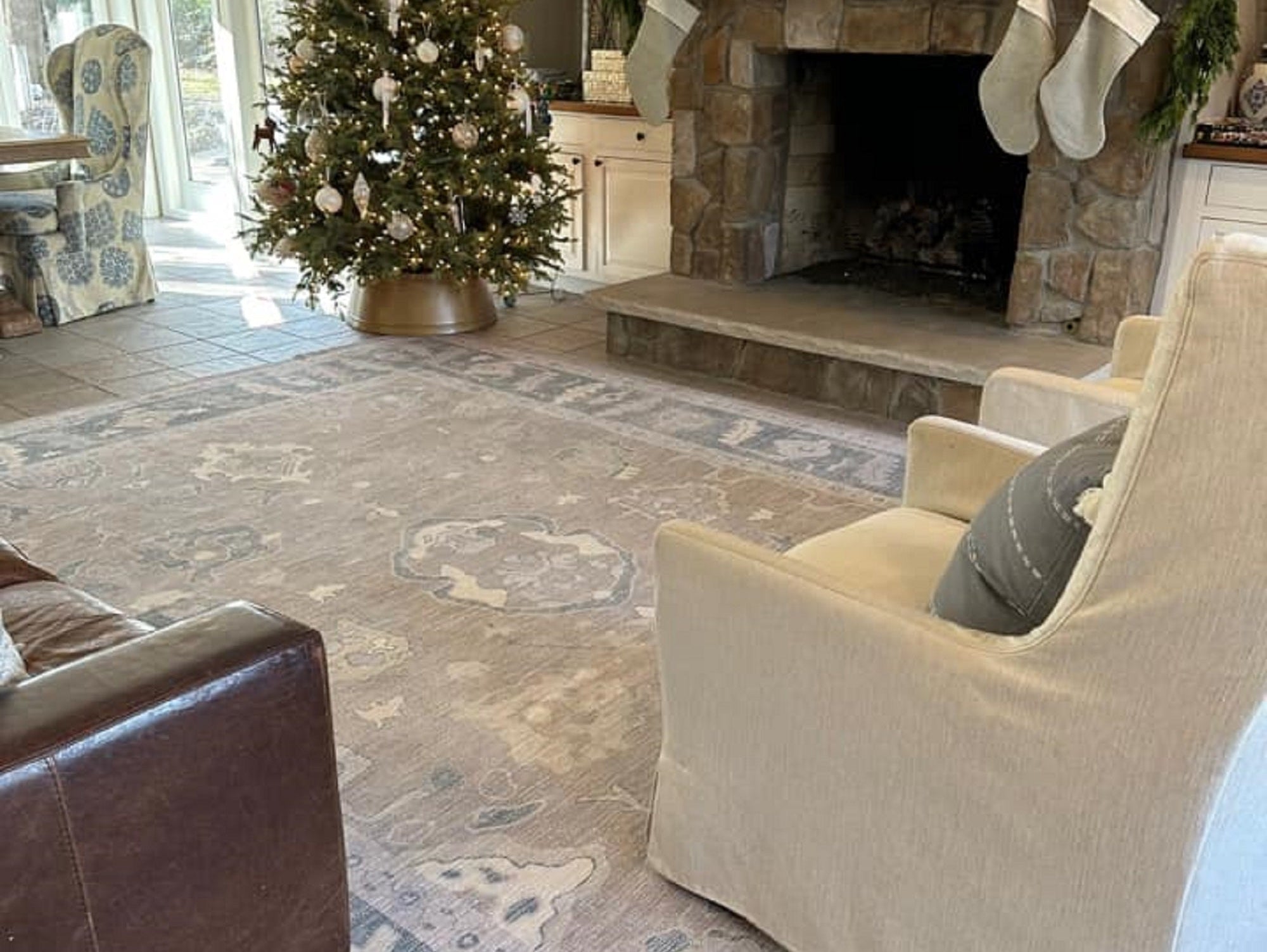 Gray area rug styled in a modern living room, creating a warm and balanced look without feeling cold or flat.