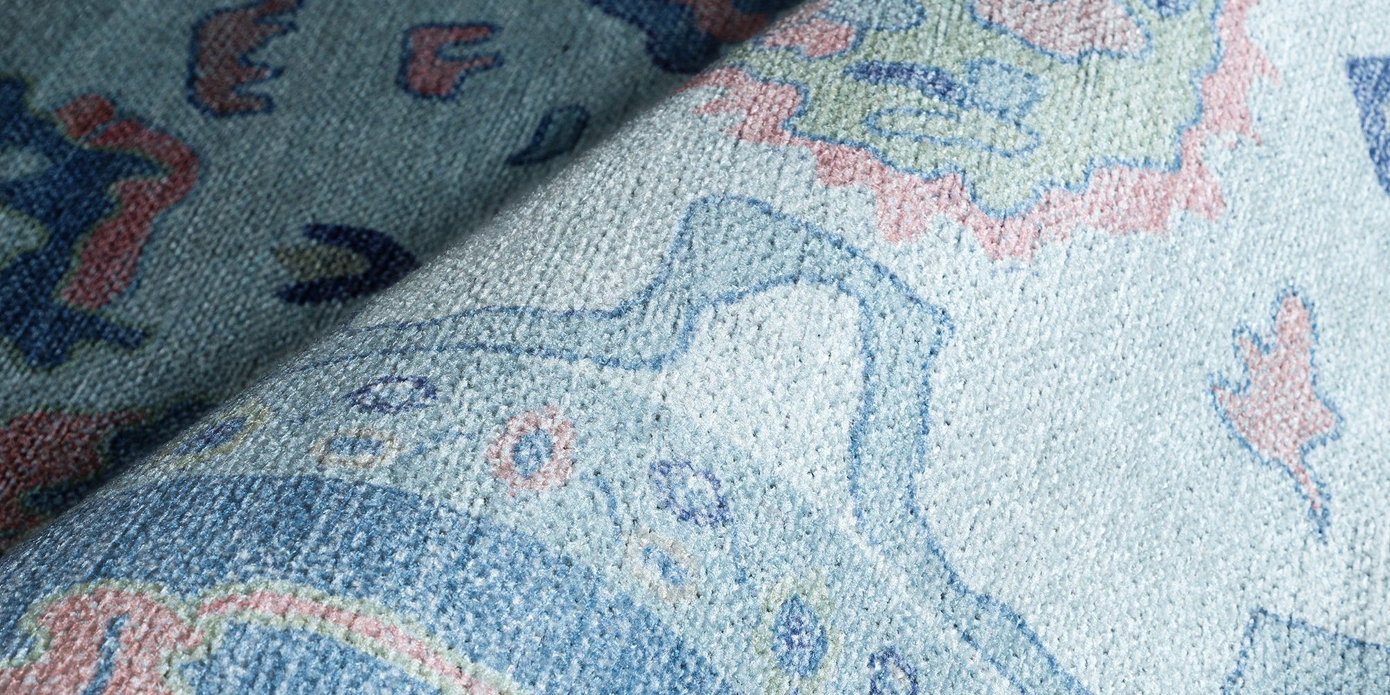 Zephina Baby Blue Modern Oushak Rug - Blue Rugs - Fame Rugs