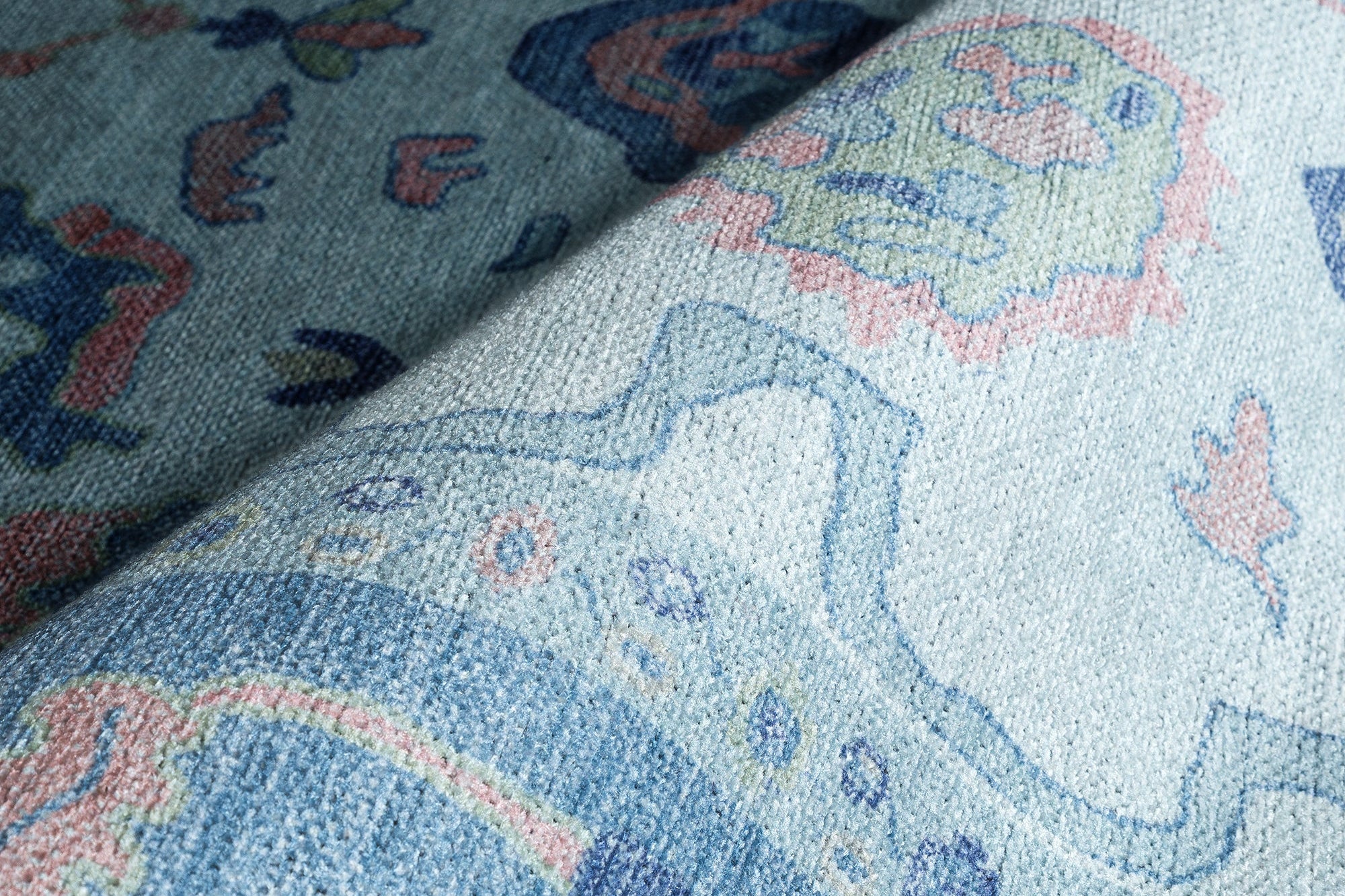 Zephina Baby Blue Modern Oushak Rug - Blue Rugs - Fame Rugs