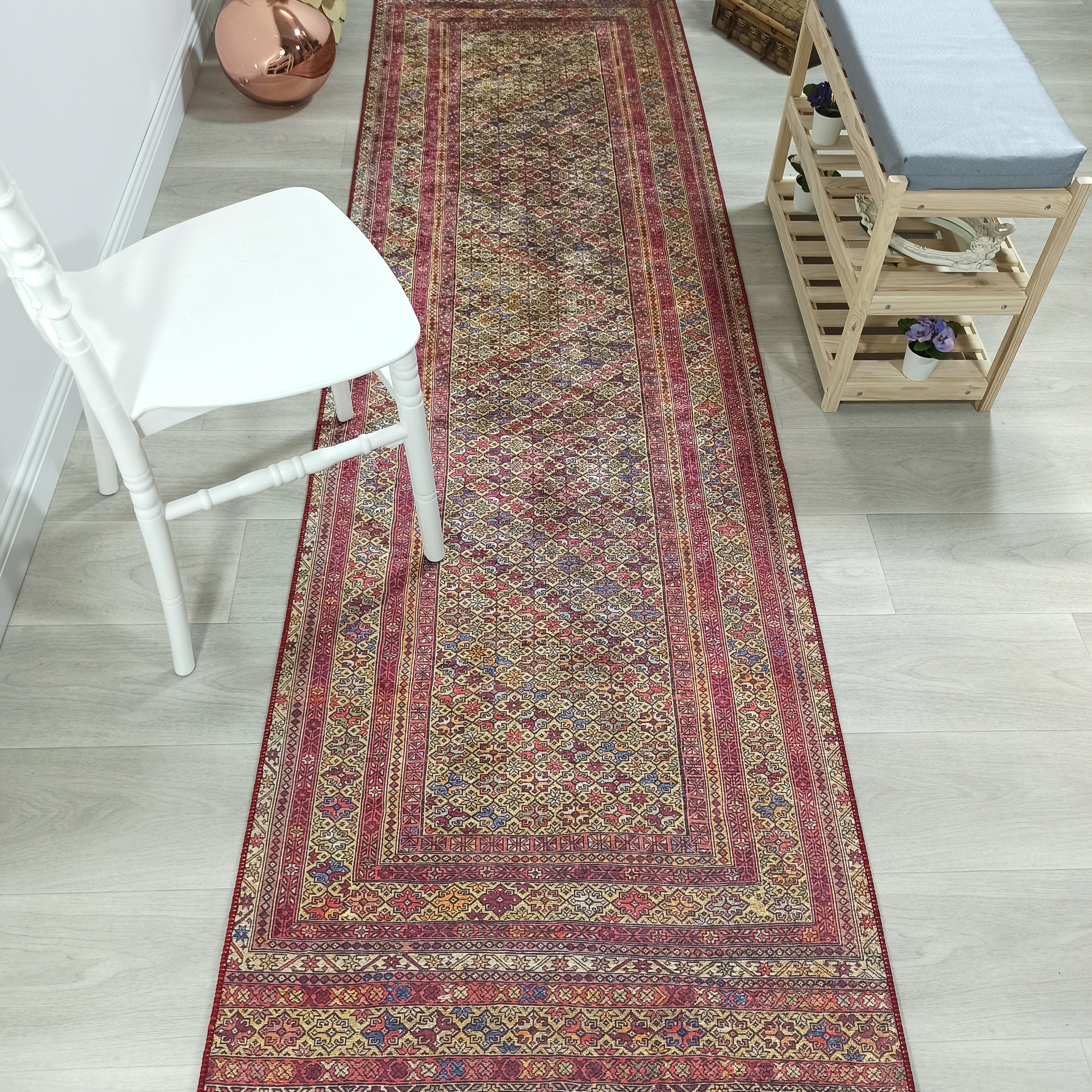 Arsa Turkish Oushak Red Beige Rug