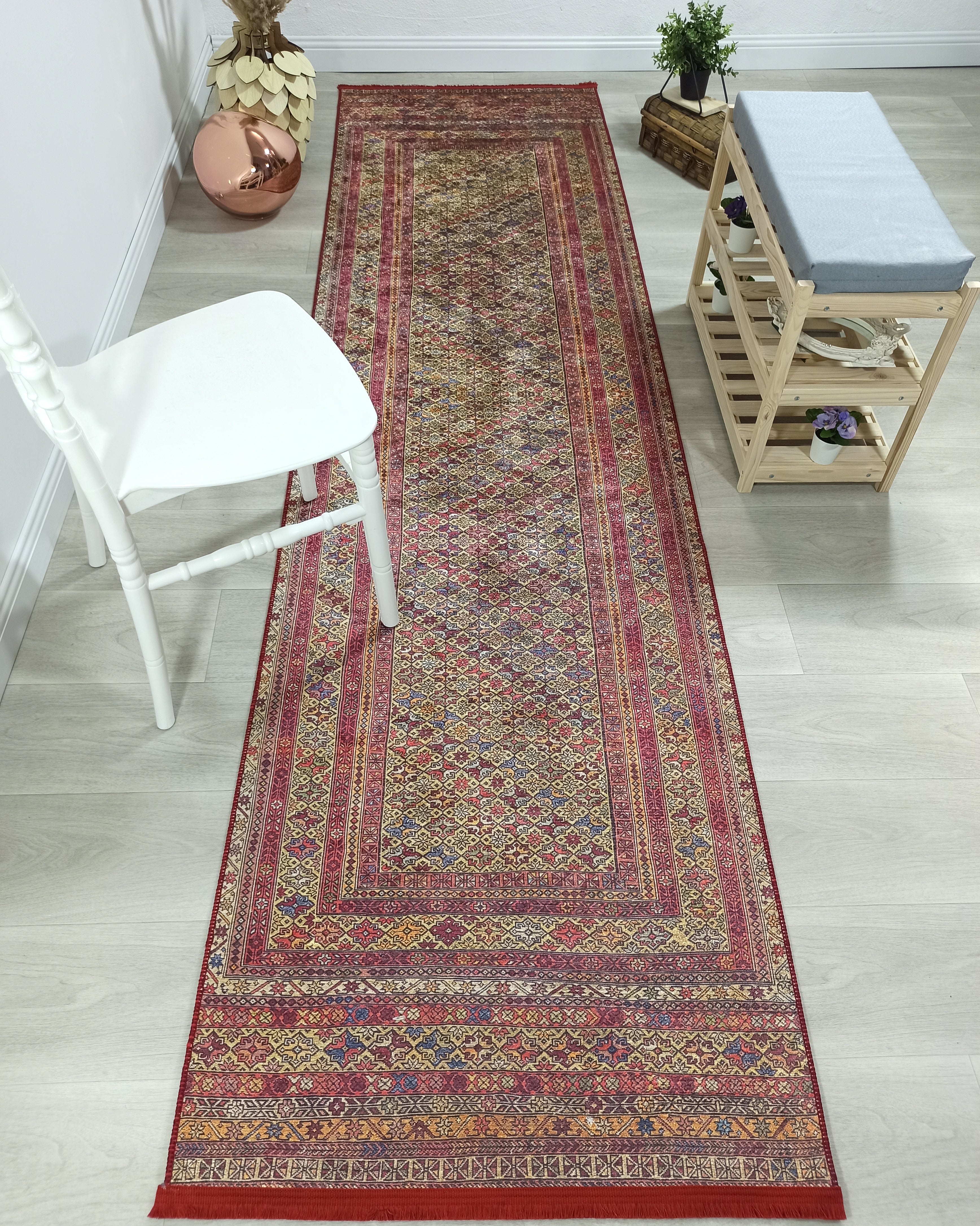 Arsa Turkish Oushak Red Beige Rug