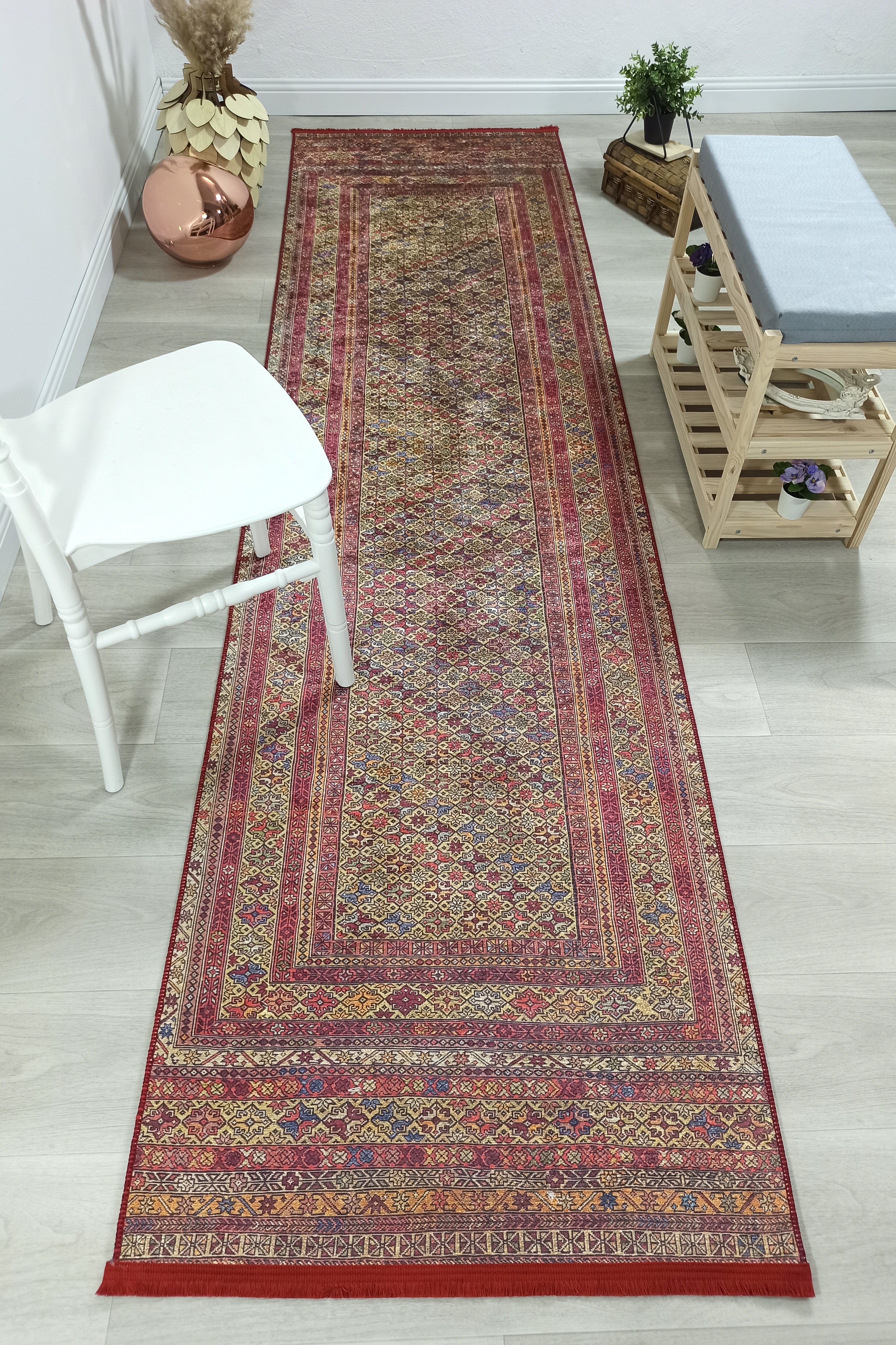 Arsa Turkish Oushak Red Beige Rug