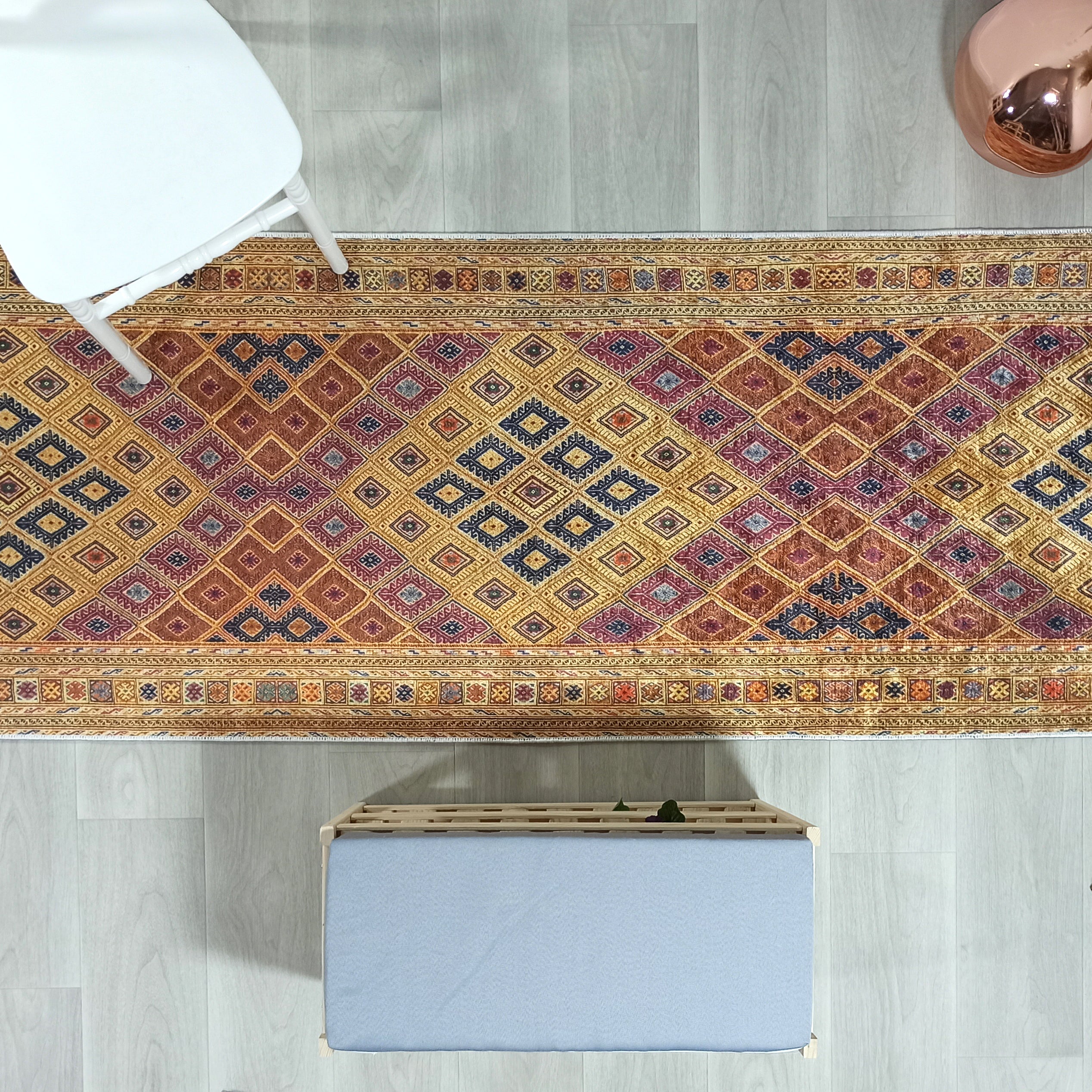 Emra Turkish Kilim Muted Orange Rug