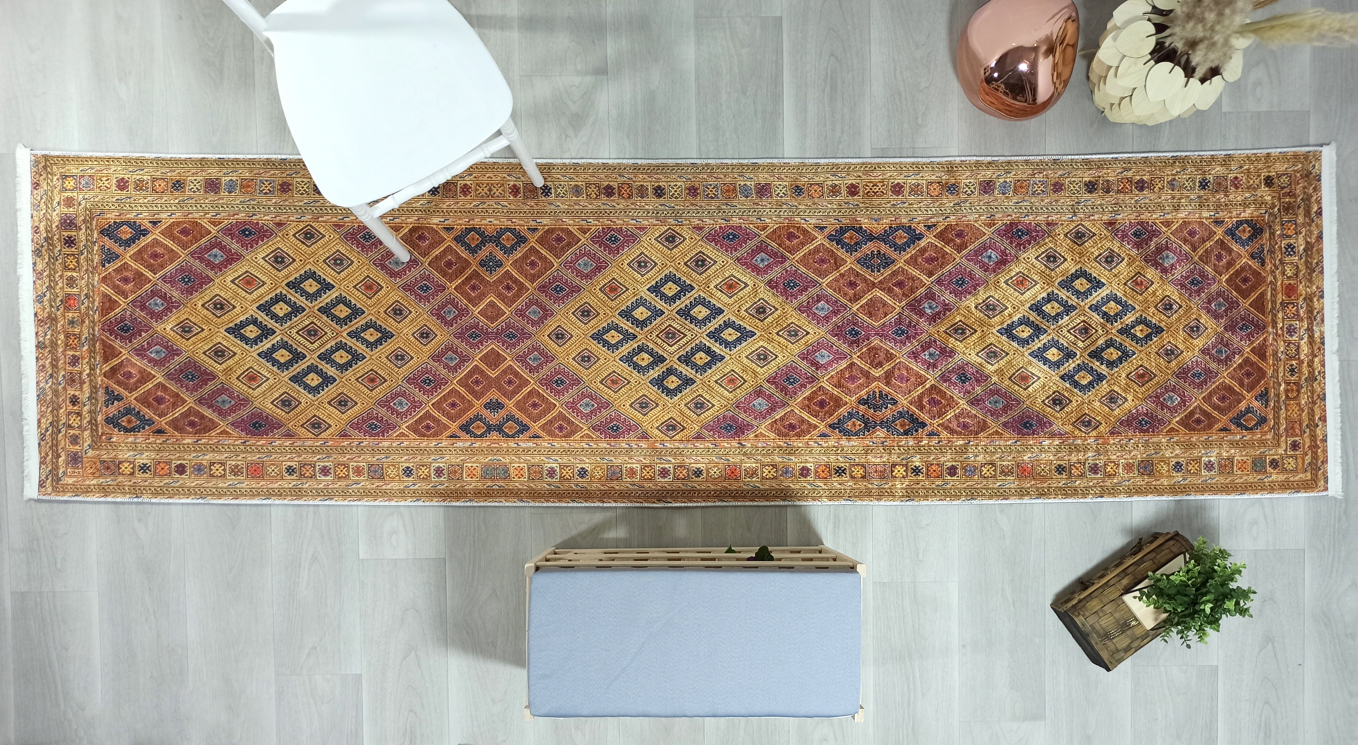 Emra Turkish Kilim Muted Orange Rug