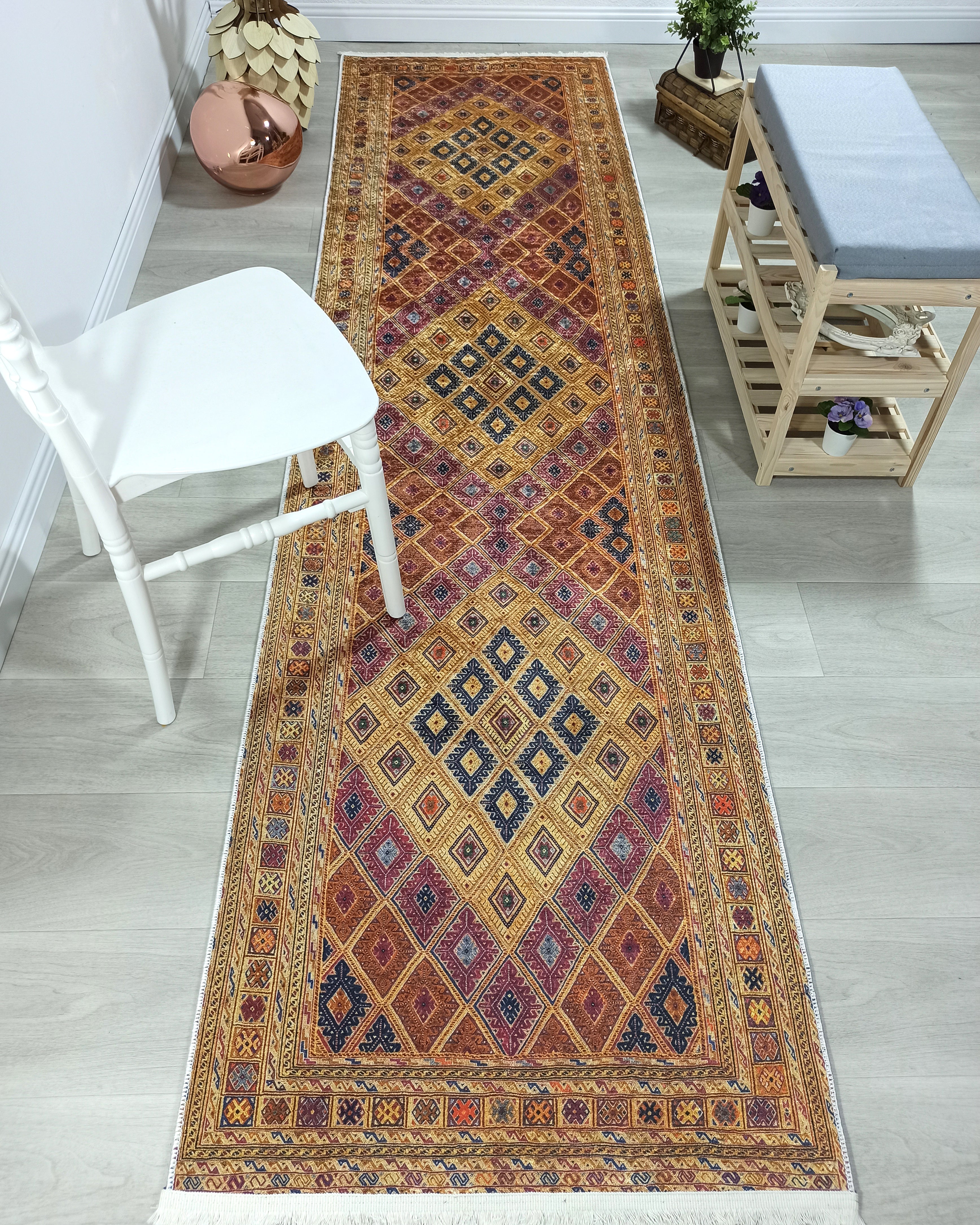Emra Turkish Kilim Muted Orange Rug