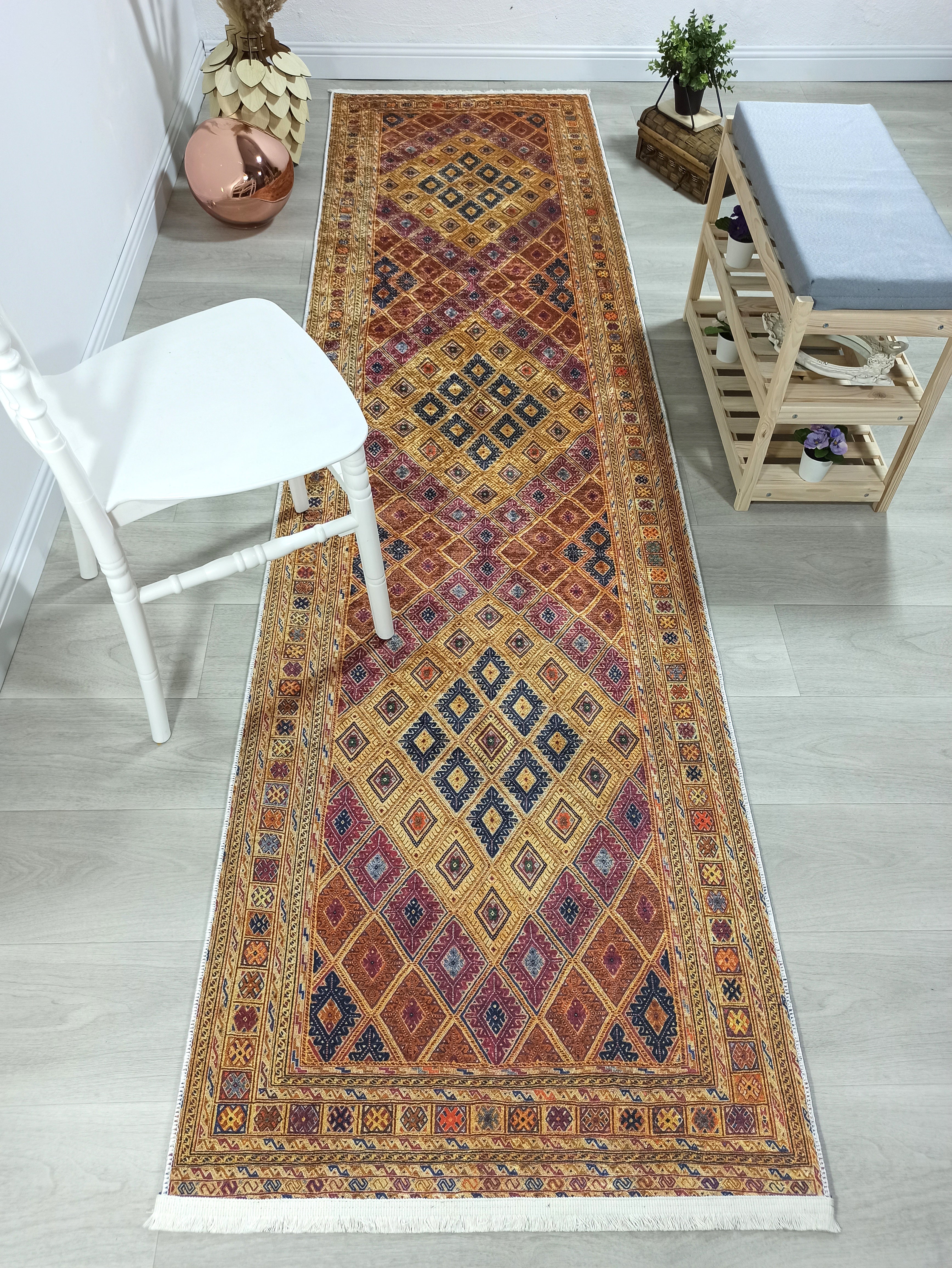 Emra Turkish Kilim Muted Orange Rug