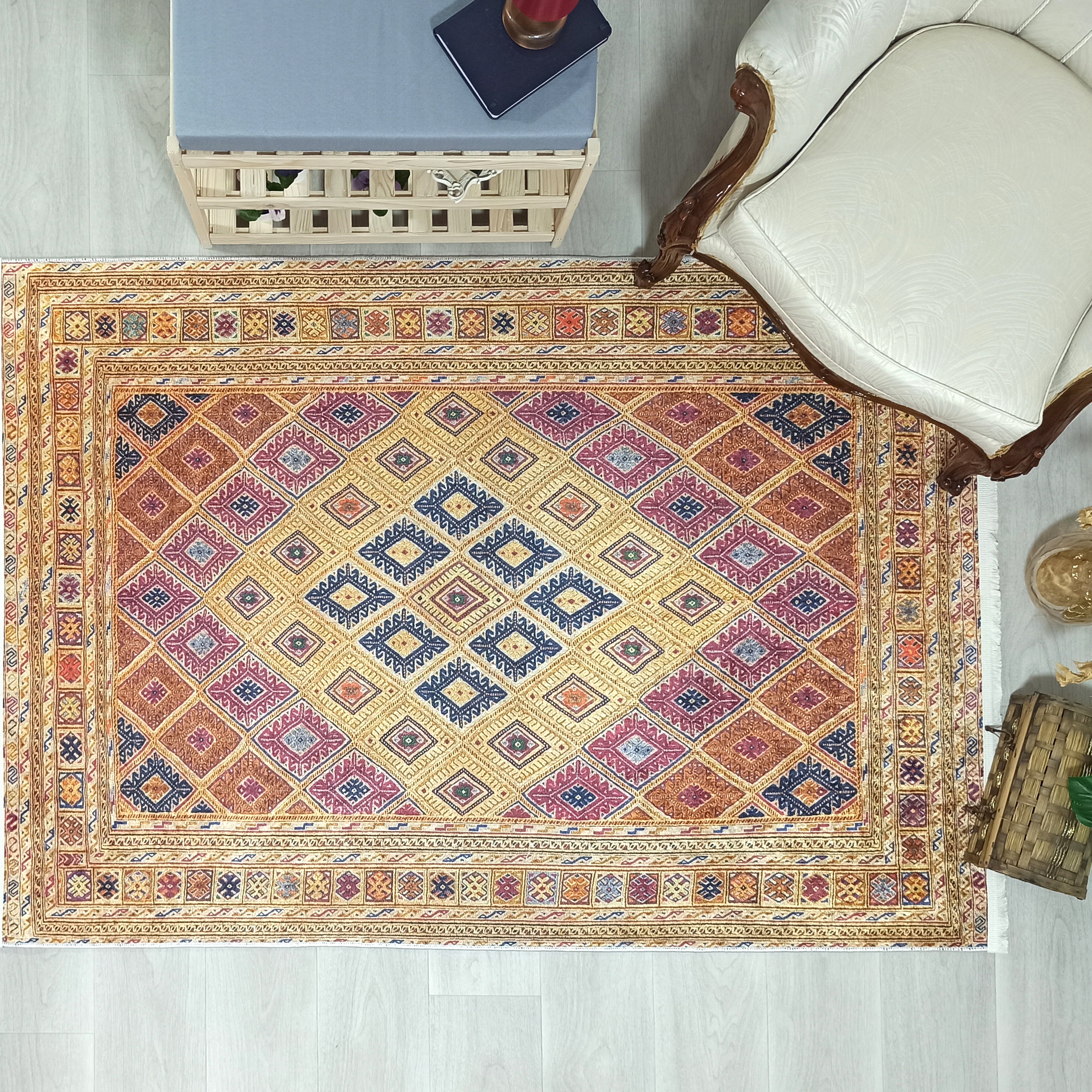 Emra Turkish Kilim Muted Orange Rug