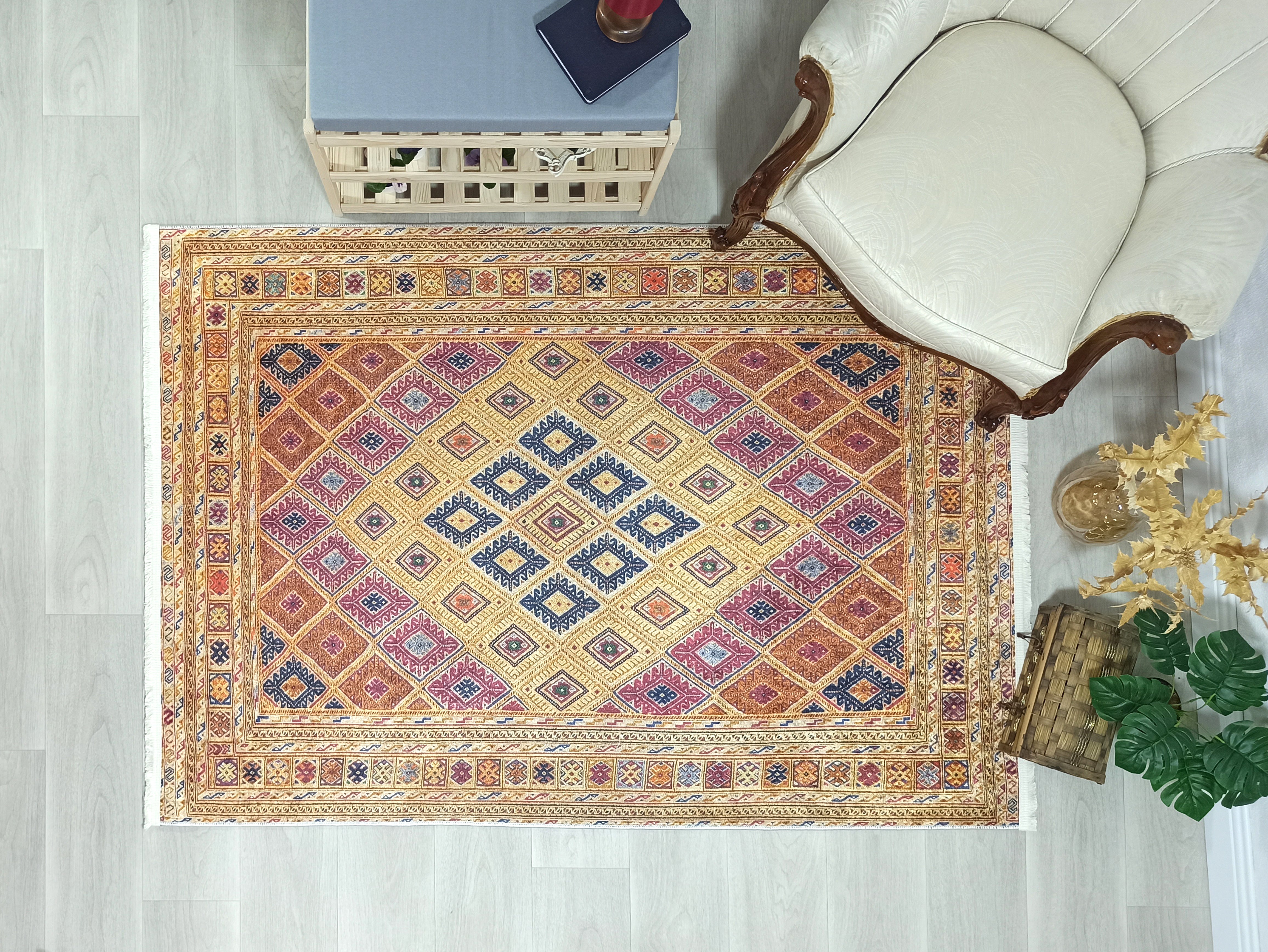 Emra Turkish Kilim Muted Orange Rug