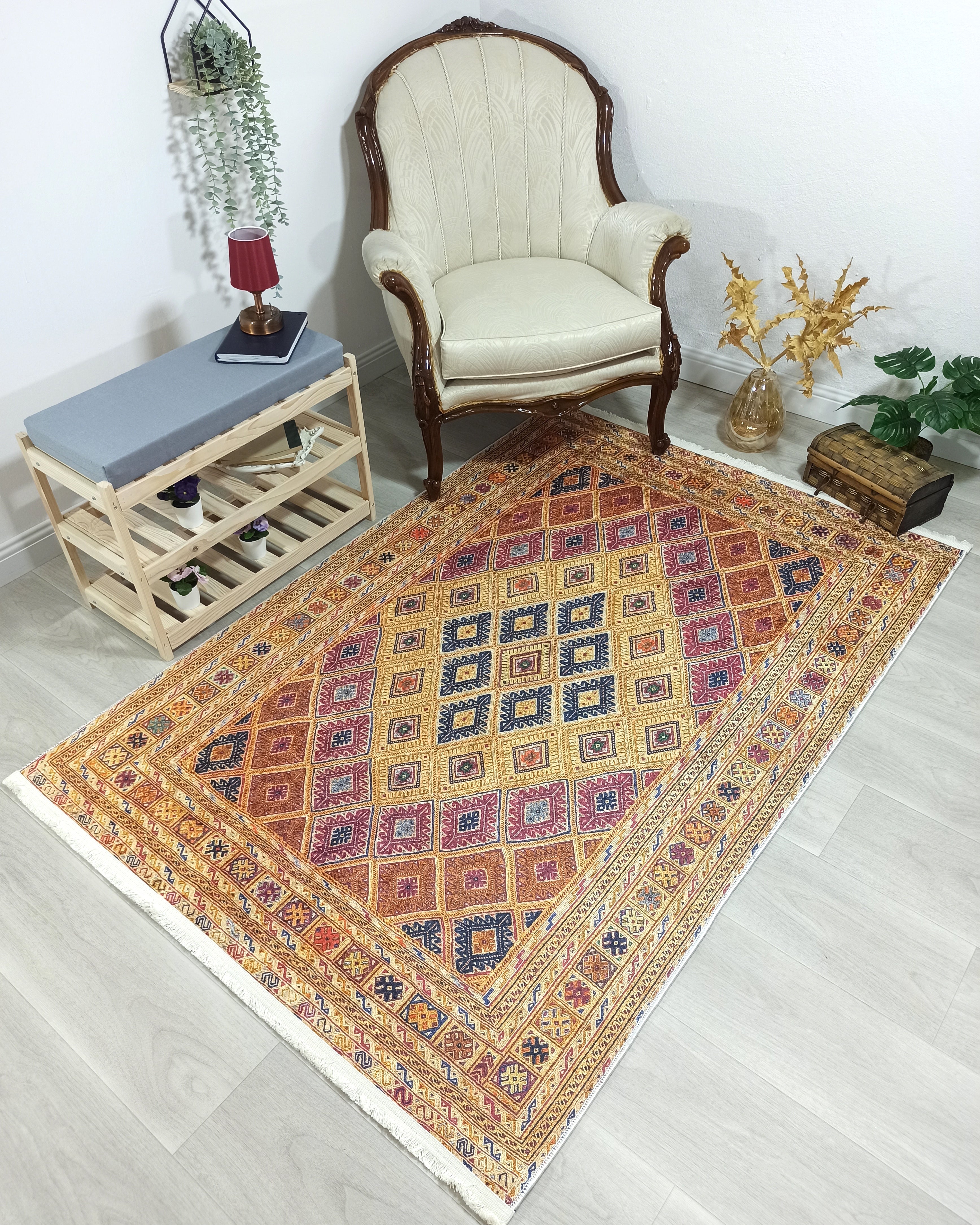 Emra Turkish Kilim Muted Orange Rug