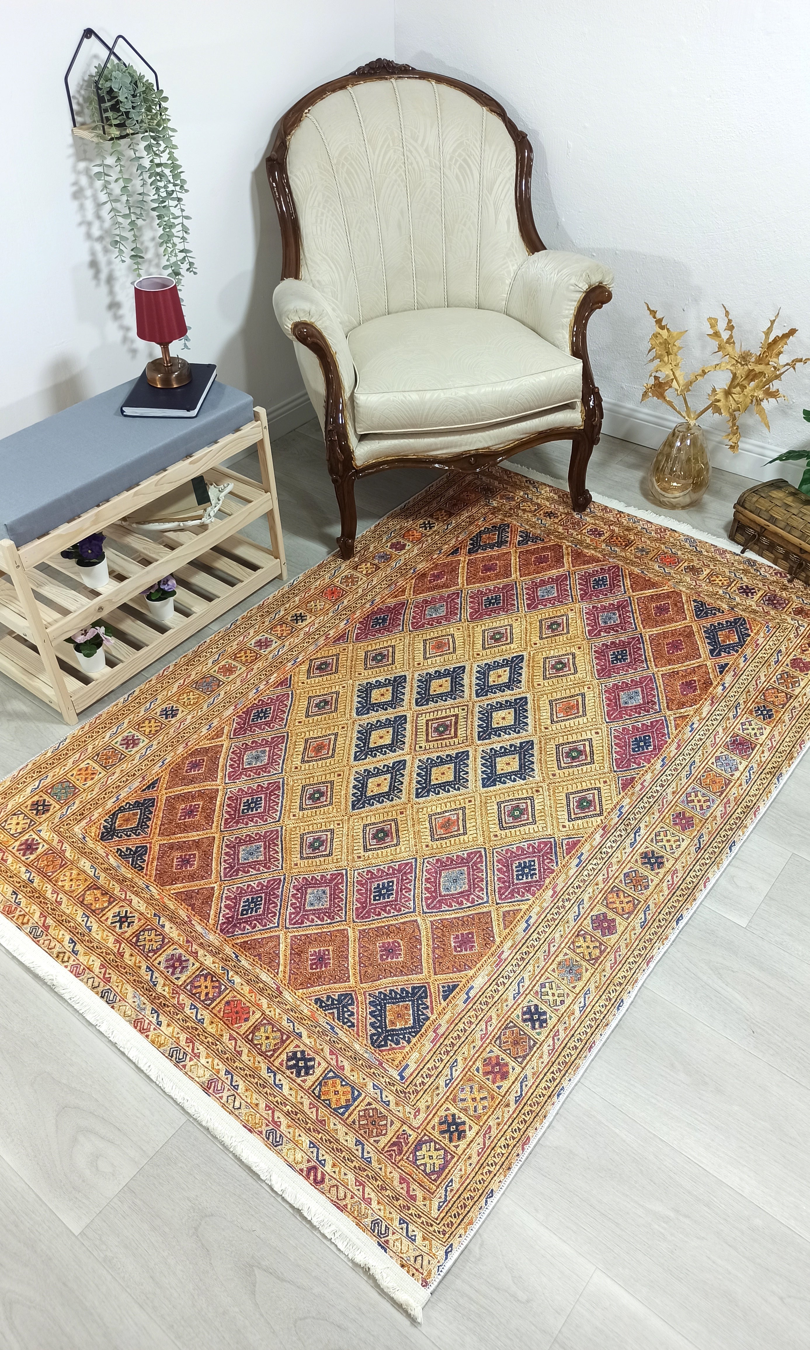 Emra Turkish Kilim Muted Orange Rug