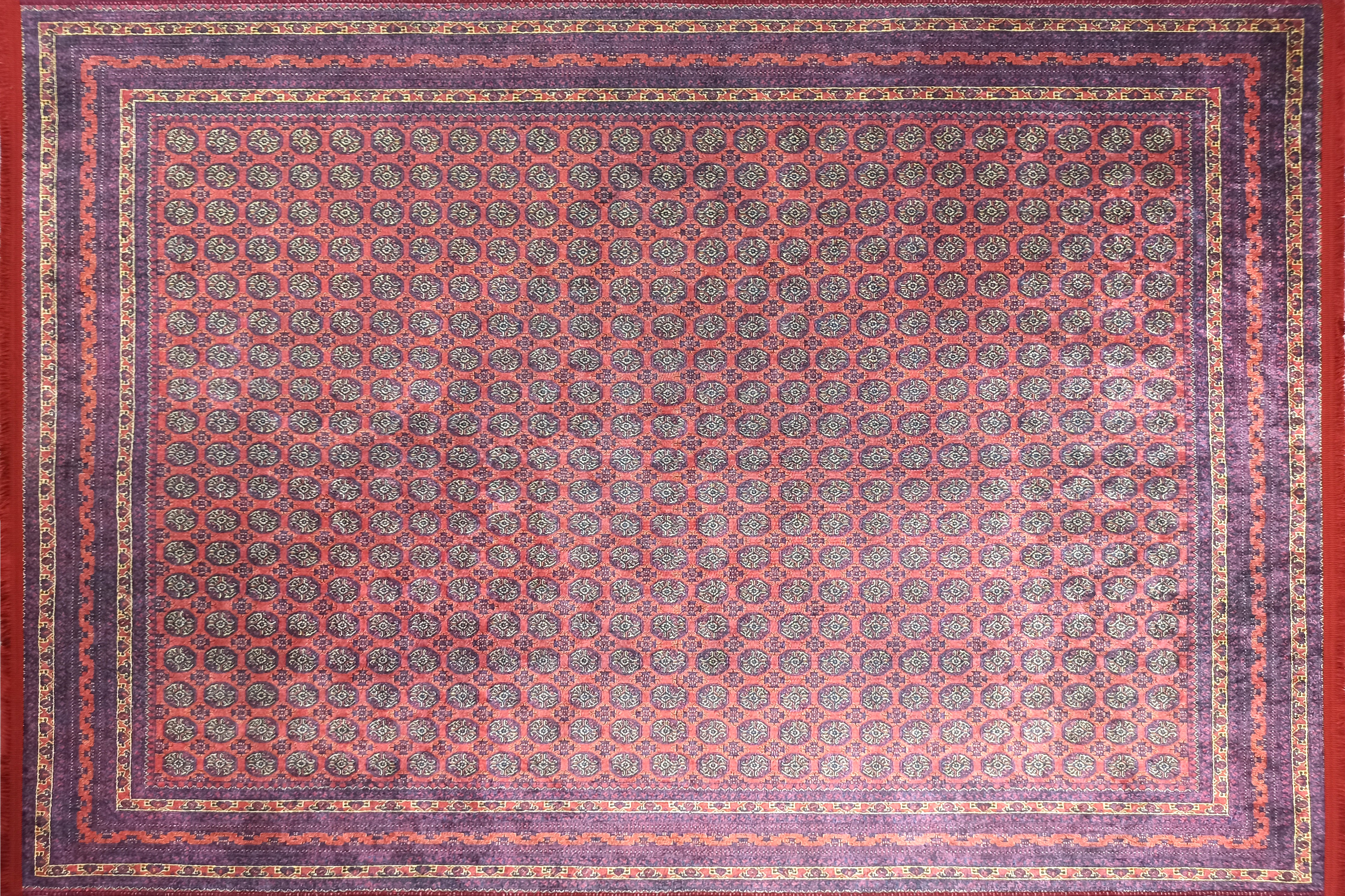 Turkish Kilim Muted Red Turkmen Style Vintage Rug