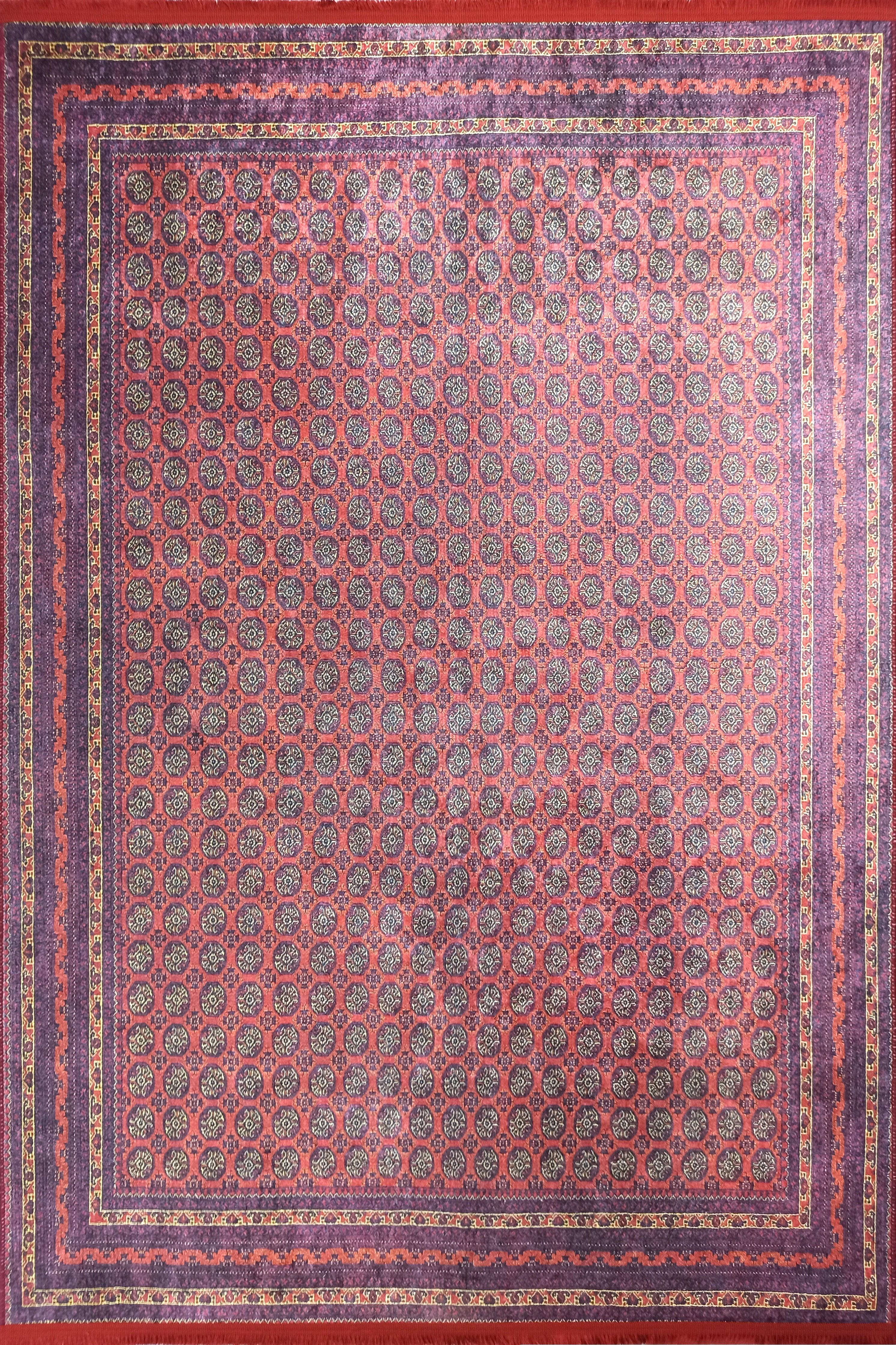 Turkish Kilim Muted Red Turkmen Style Vintage Rug