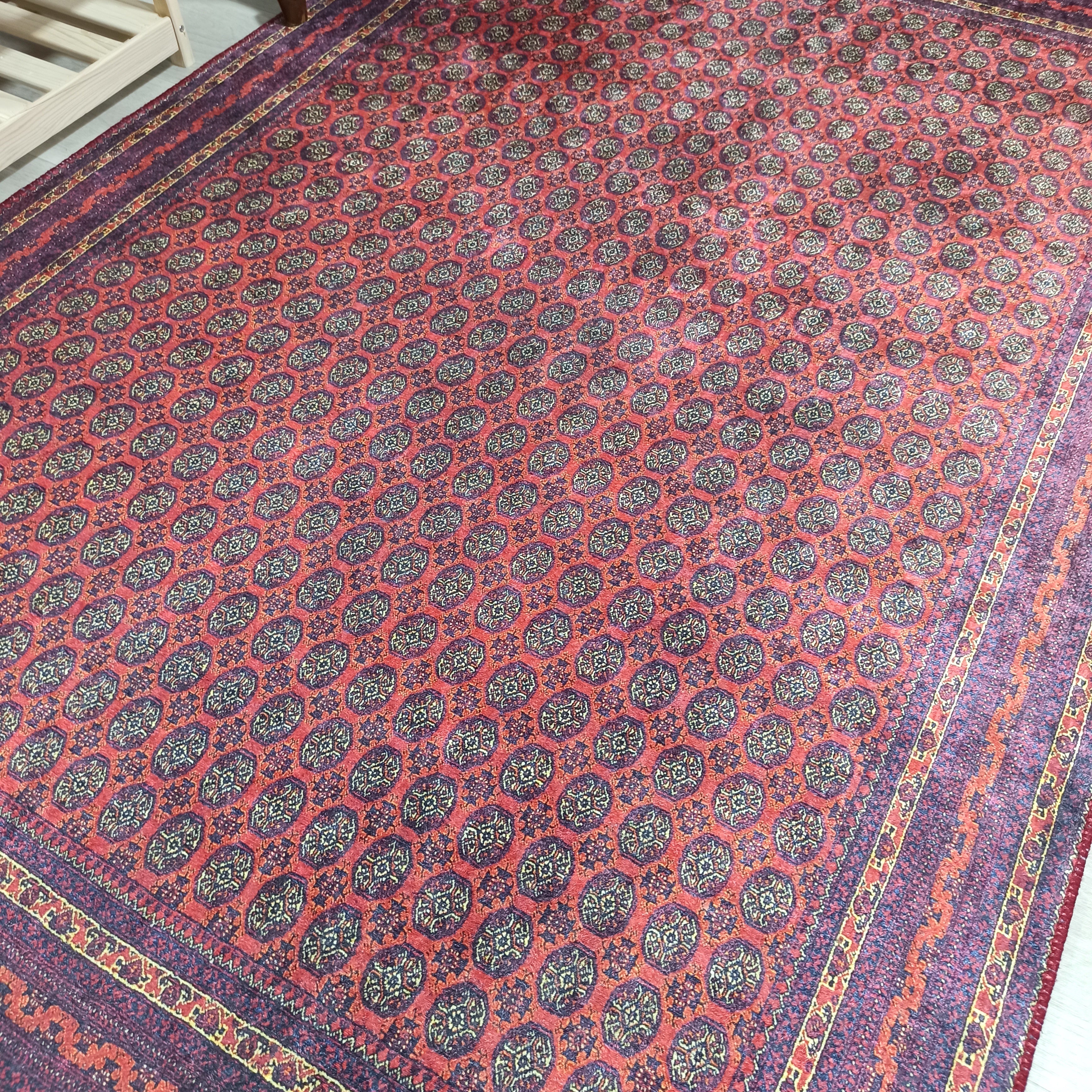 Turkish Kilim Muted Red Turkmen Style Vintage Rug