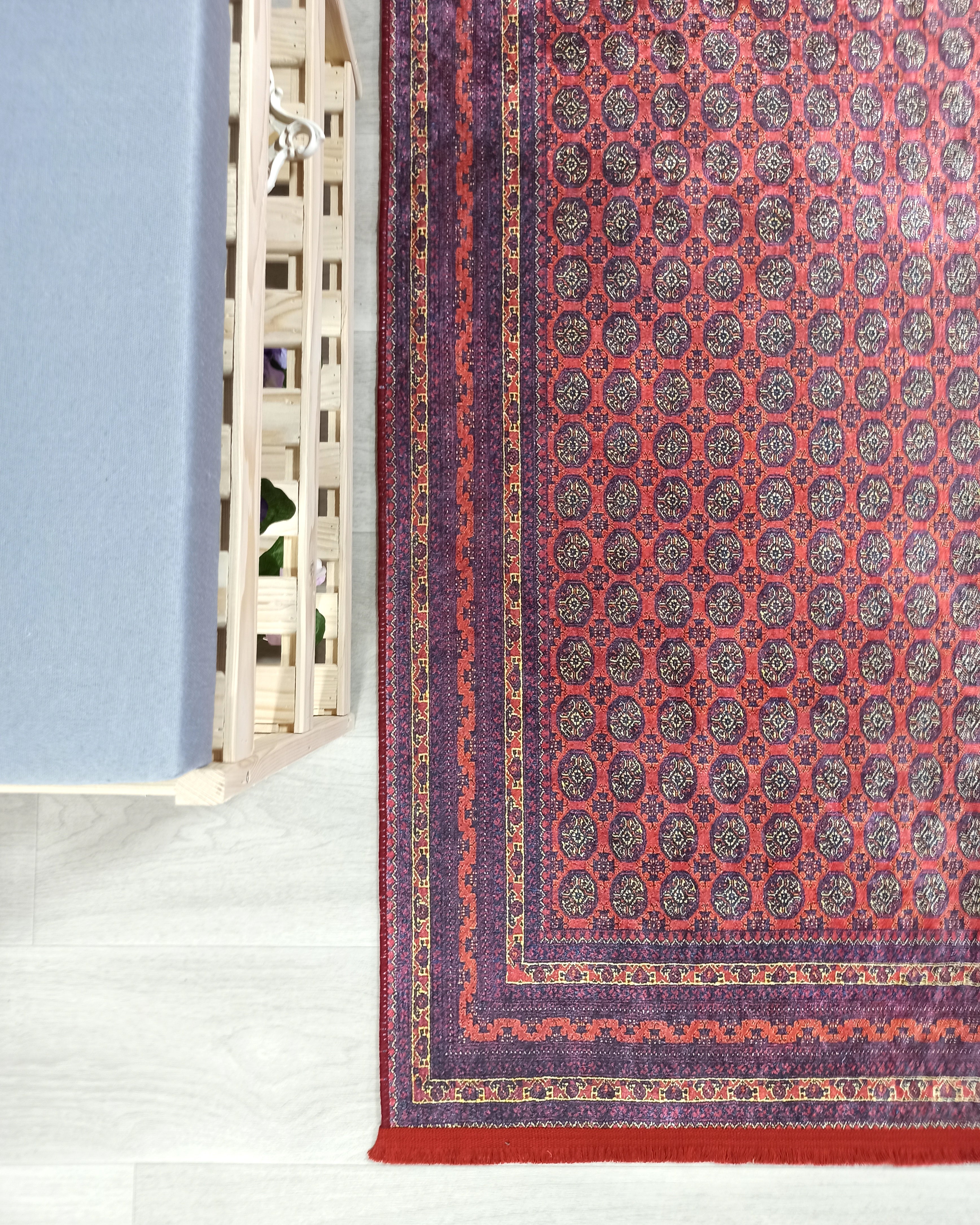 Turkish Kilim Muted Red Turkmen Style Vintage Rug