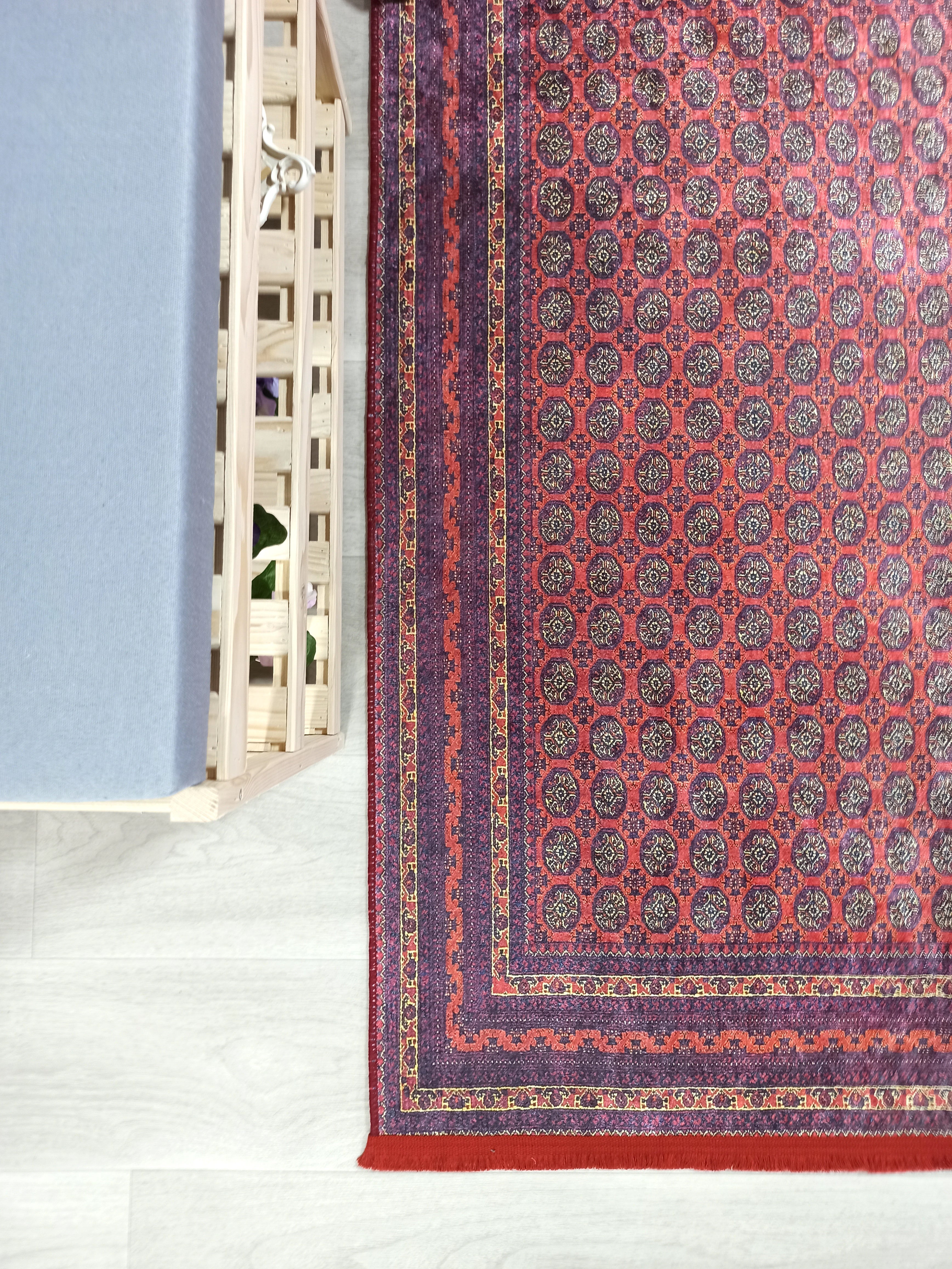 Turkish Kilim Muted Red Turkmen Style Vintage Rug