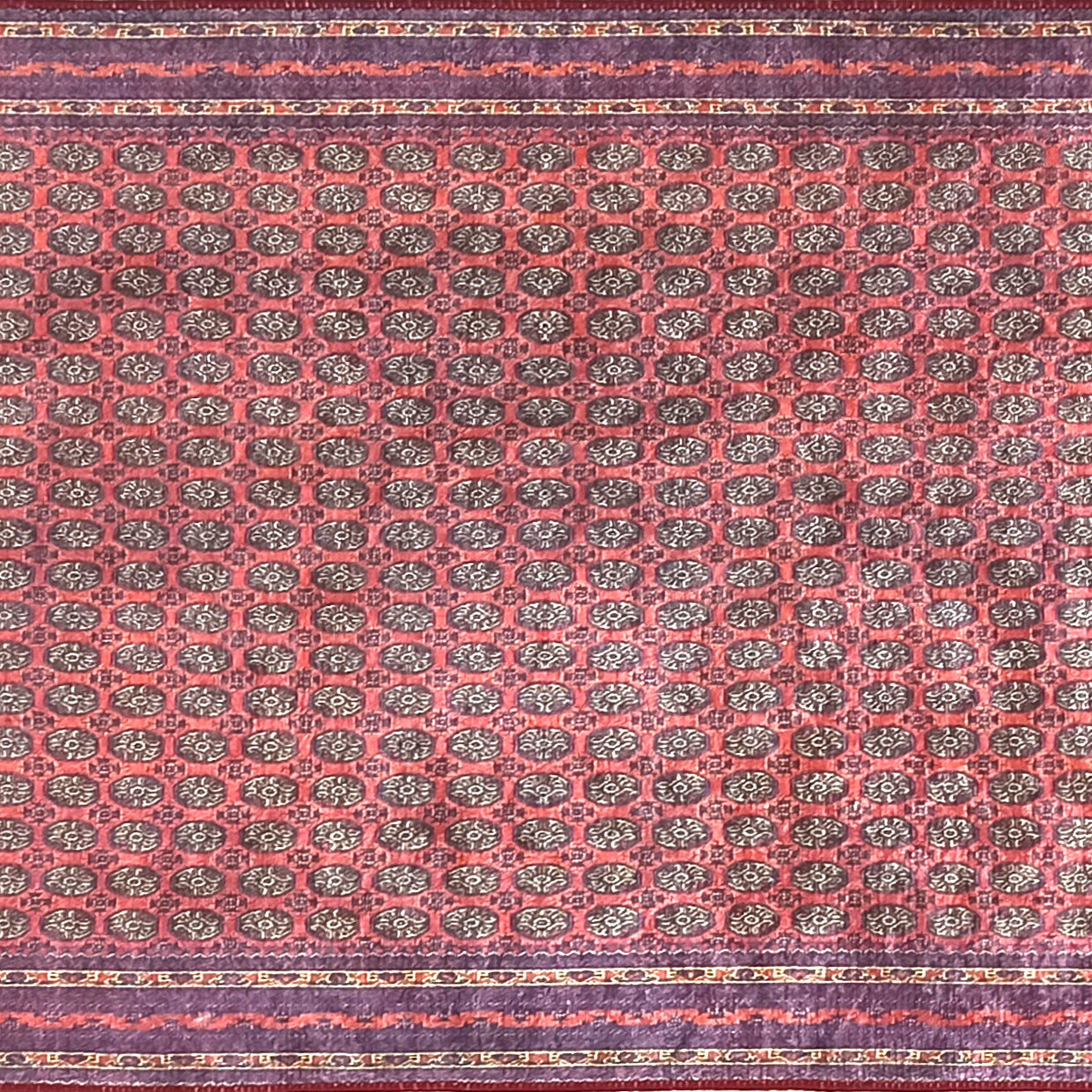 Turkish Kilim Muted Red Turkmen Style Vintage Rug