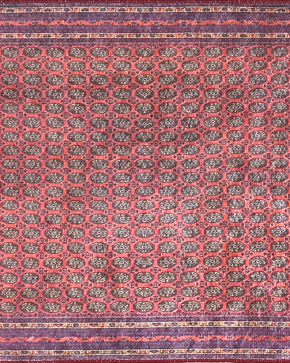 Turkish Kilim Muted Red Turkmen Style Vintage Rug