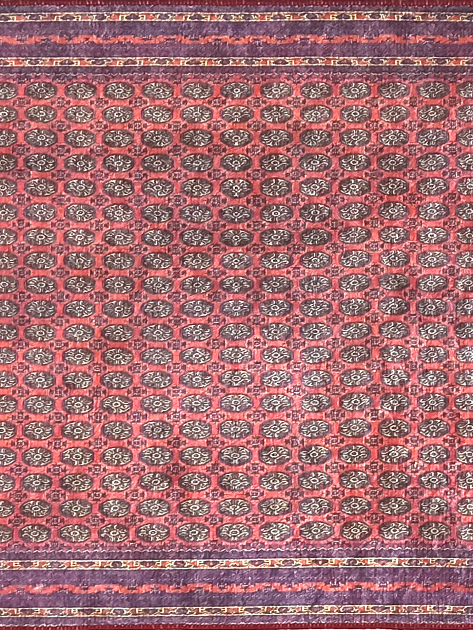 Turkish Kilim Muted Red Turkmen Style Vintage Rug