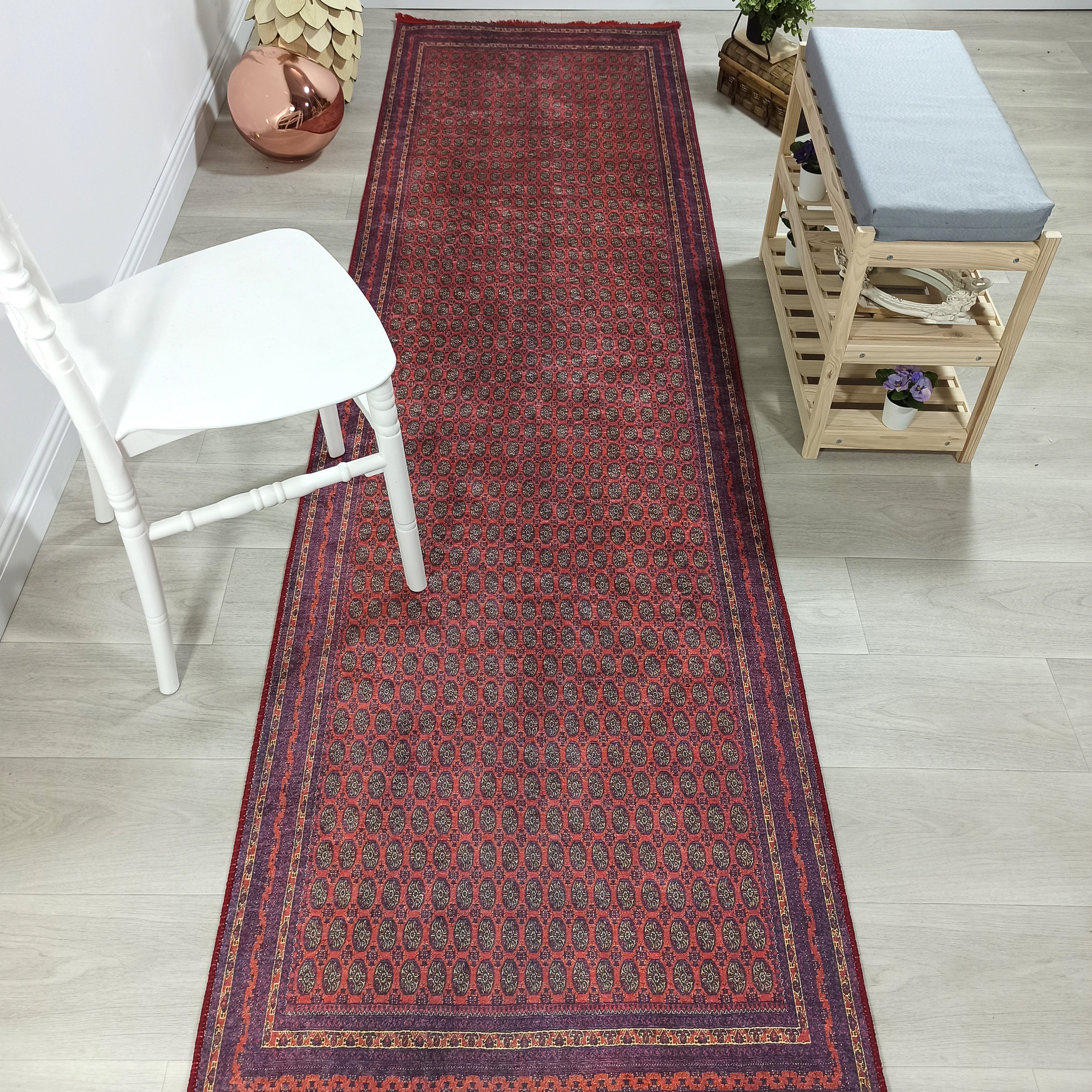 Turkish Kilim Muted Red Turkmen Style Vintage Rug