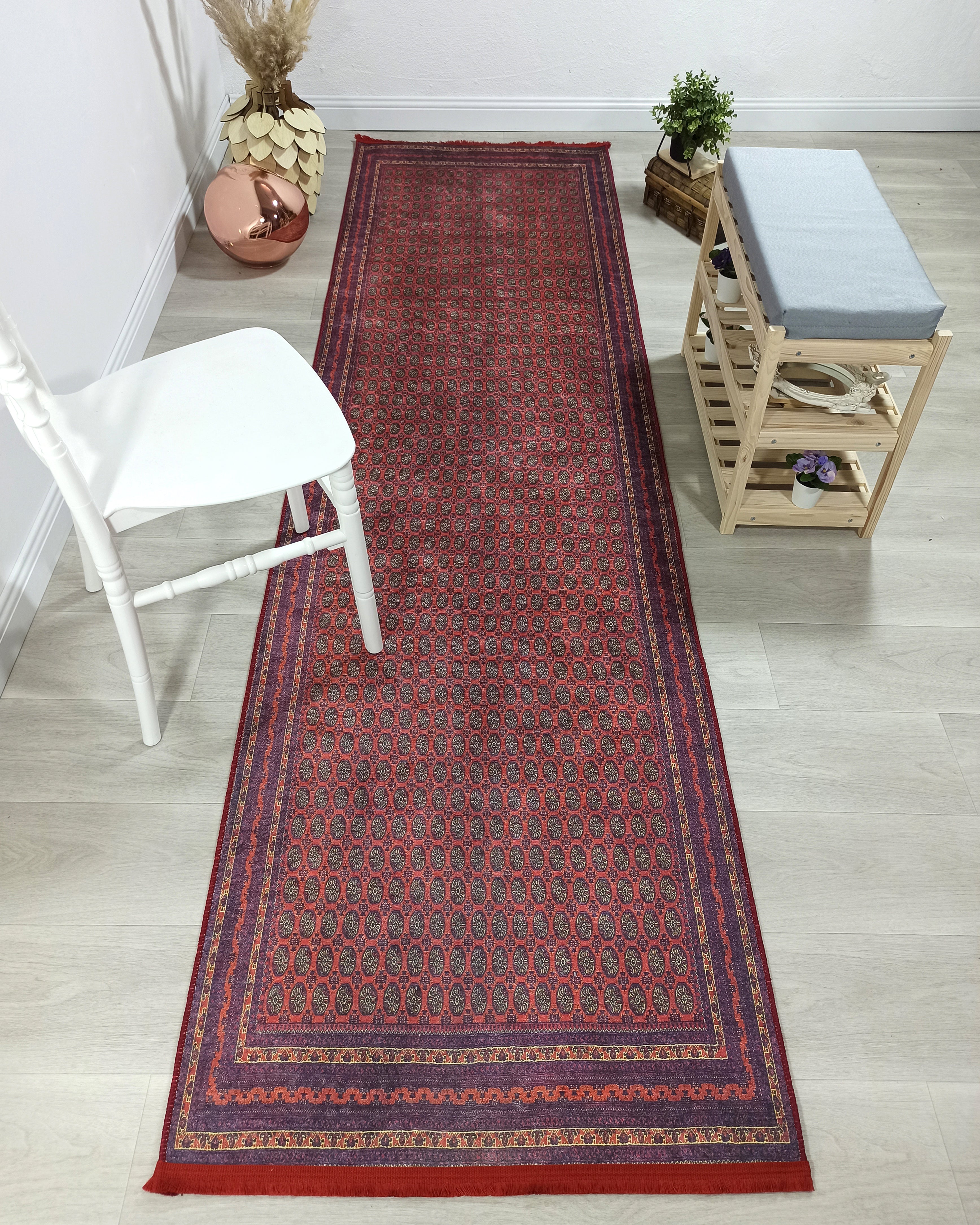 Turkish Kilim Muted Red Turkmen Style Vintage Rug