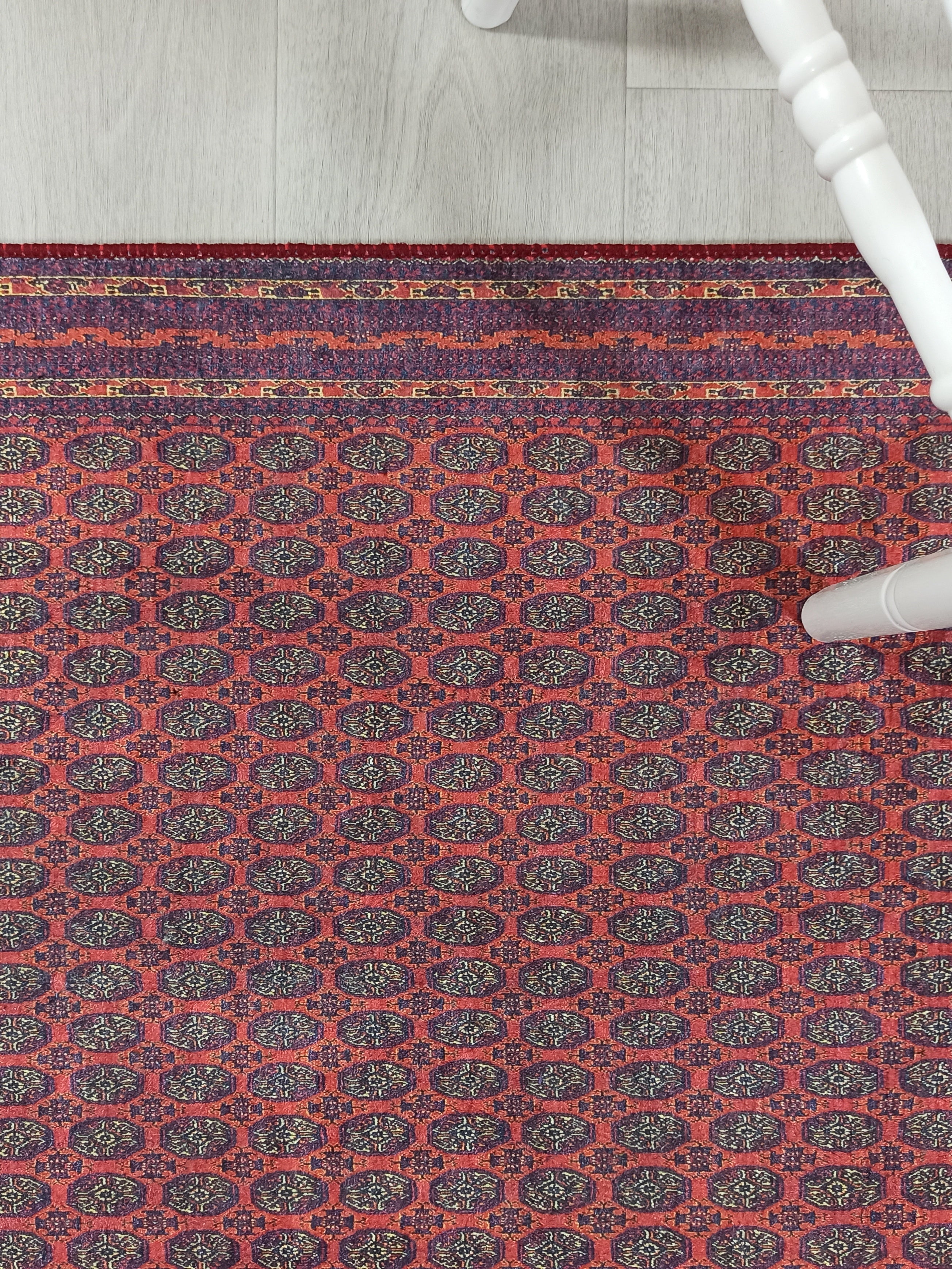 Turkish Kilim Muted Red Turkmen Style Vintage Rug