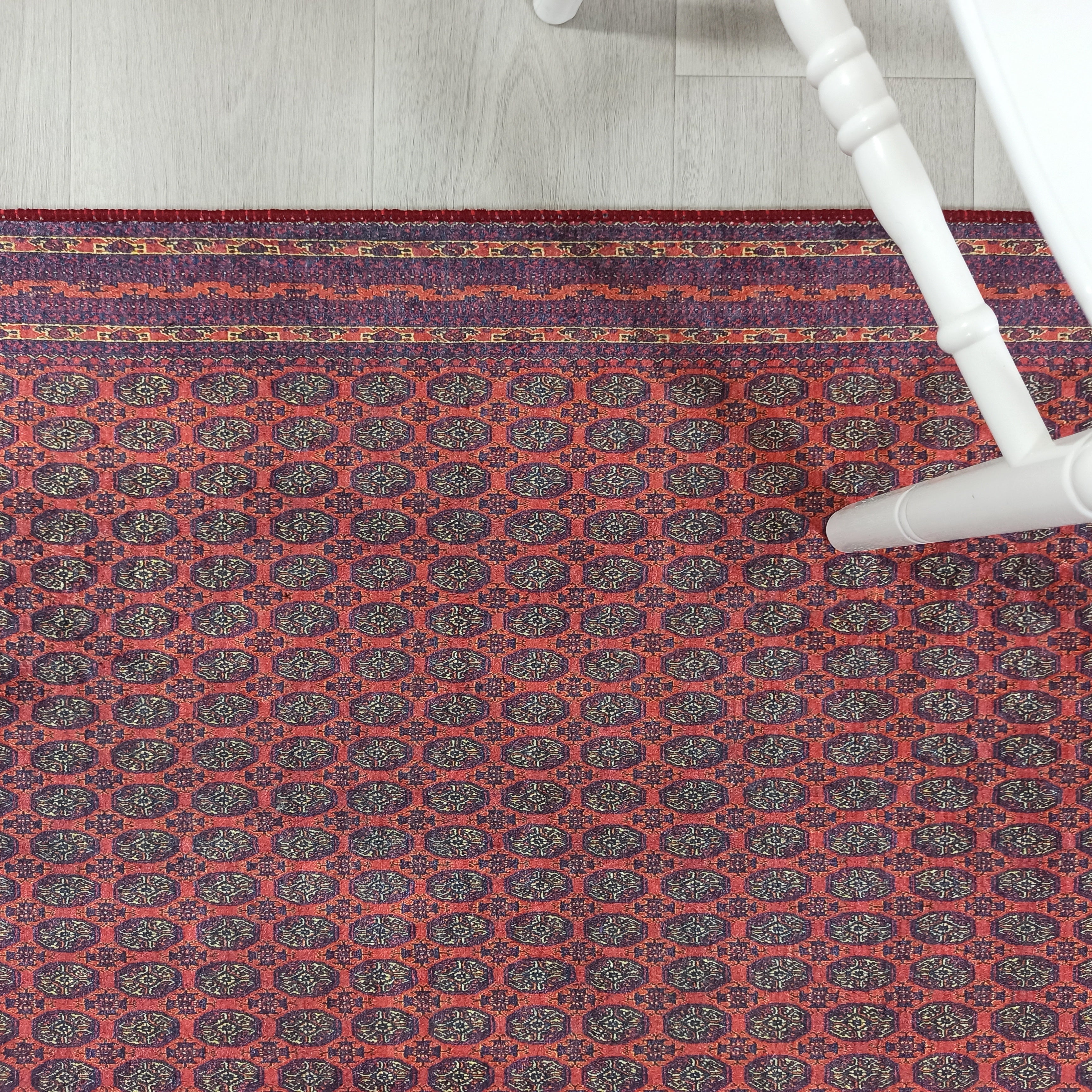 Turkish Kilim Muted Red Turkmen Style Vintage Rug