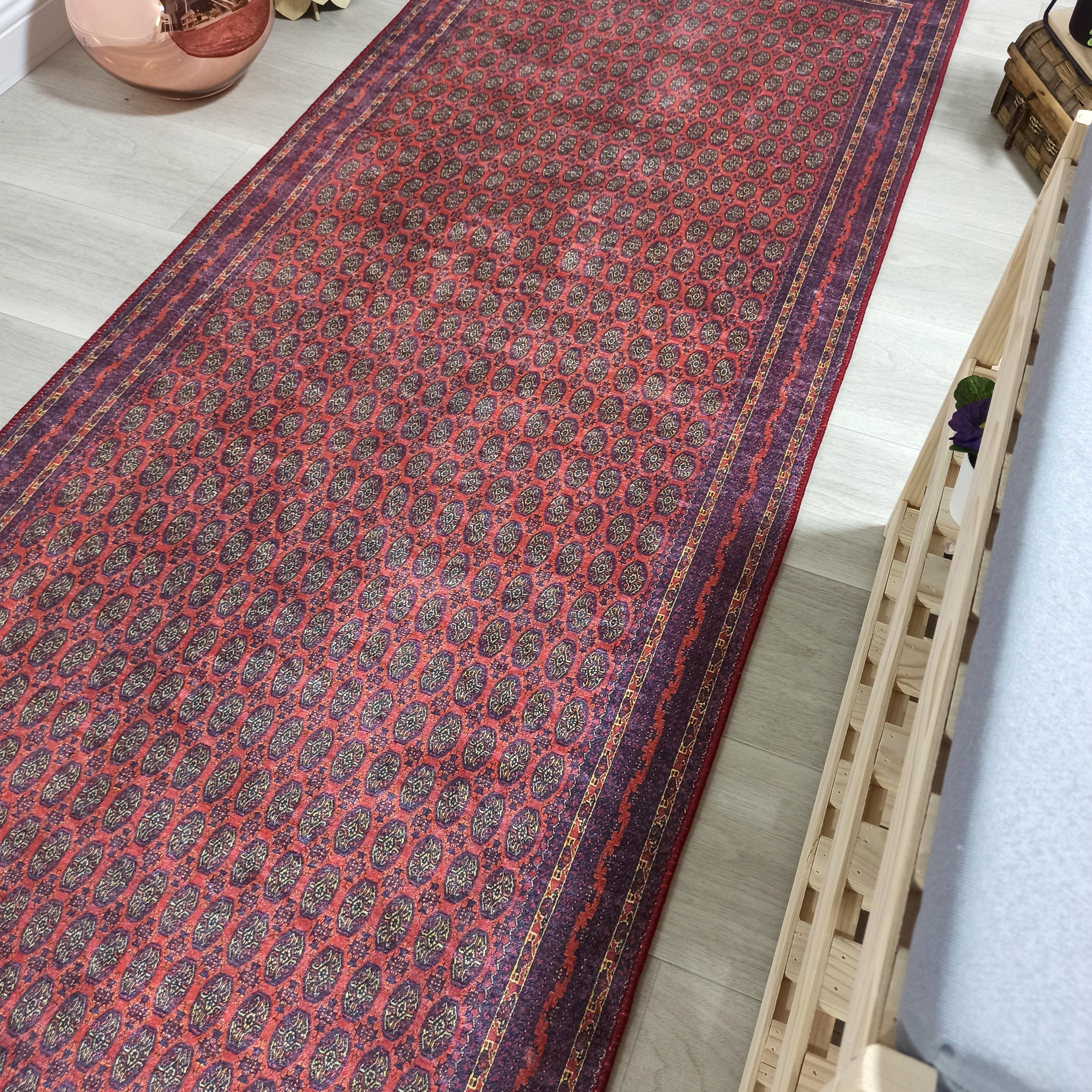 Turkish Kilim Muted Red Turkmen Style Vintage Rug