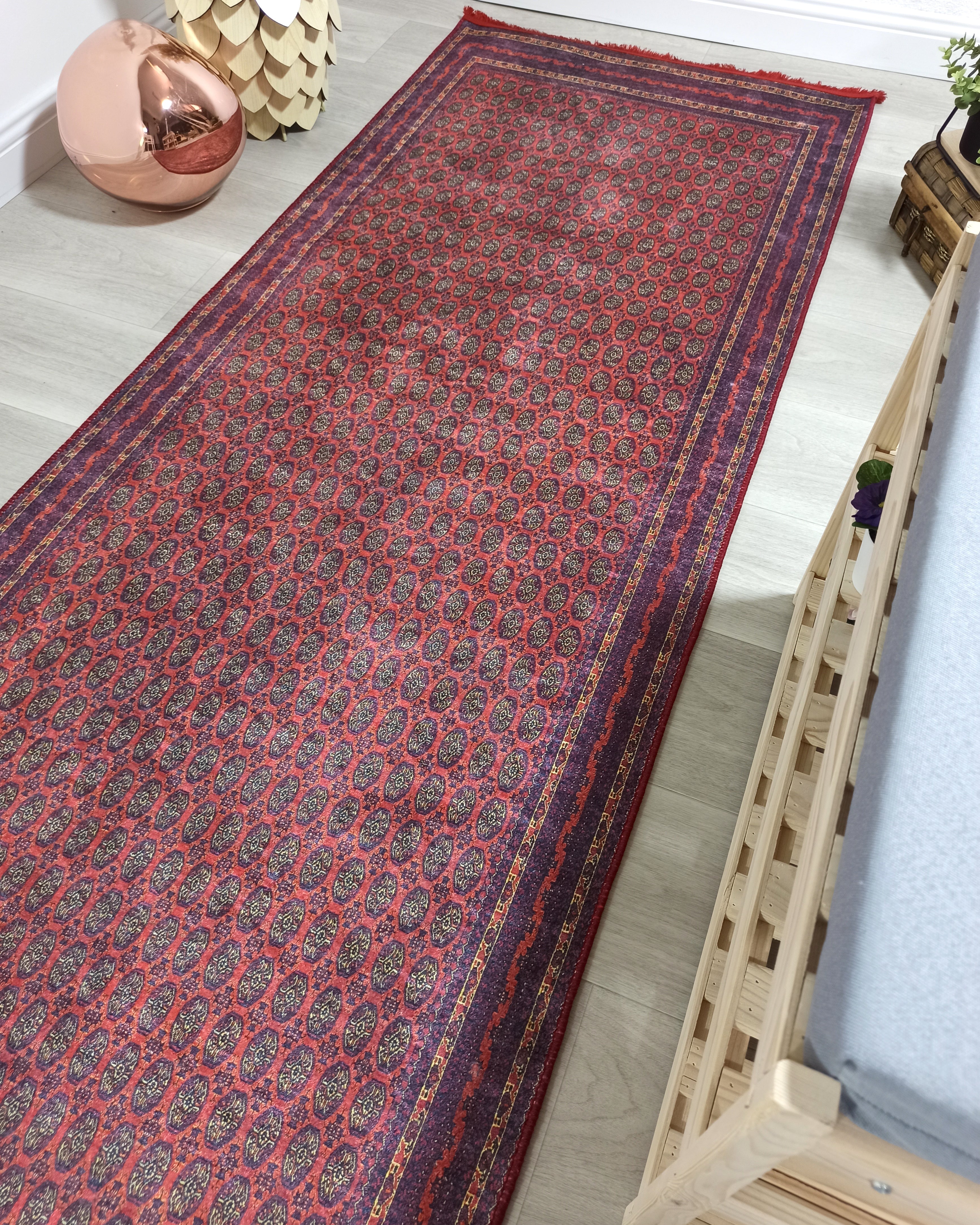 Turkish Kilim Muted Red Turkmen Style Vintage Rug