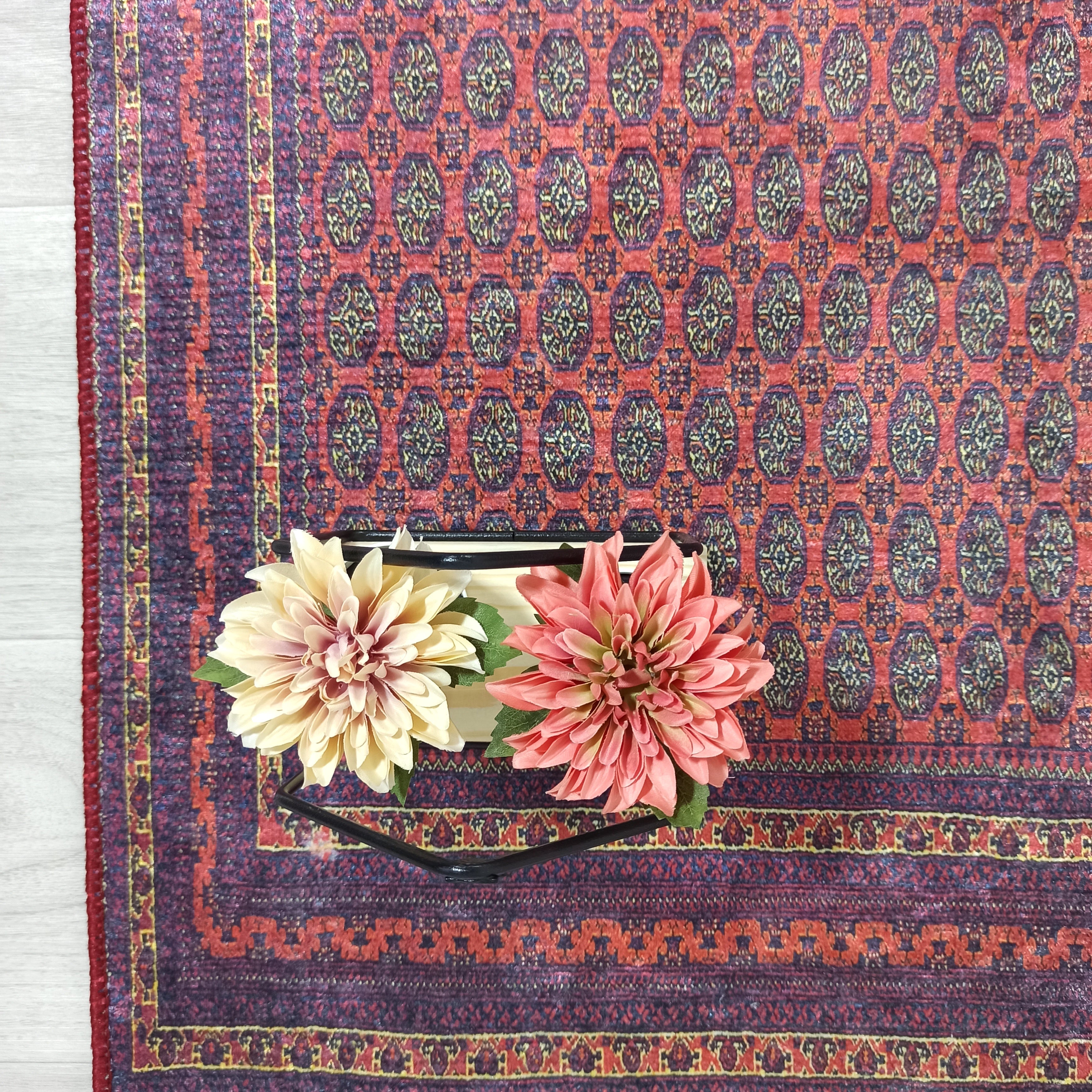 Turkish Kilim Muted Red Turkmen Style Vintage Rug