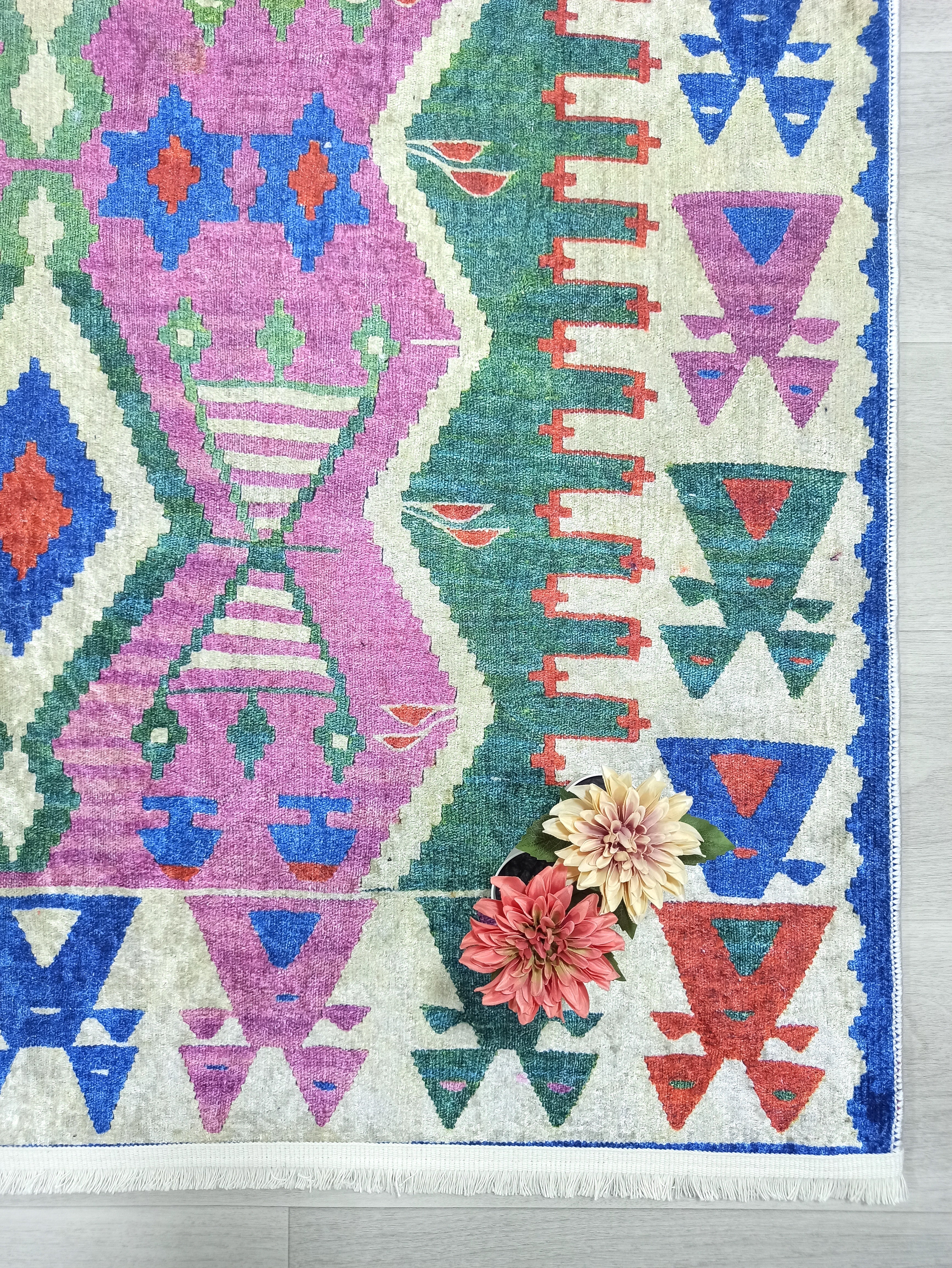 Kilim Style Rug, Colourful, Modern Home Décor