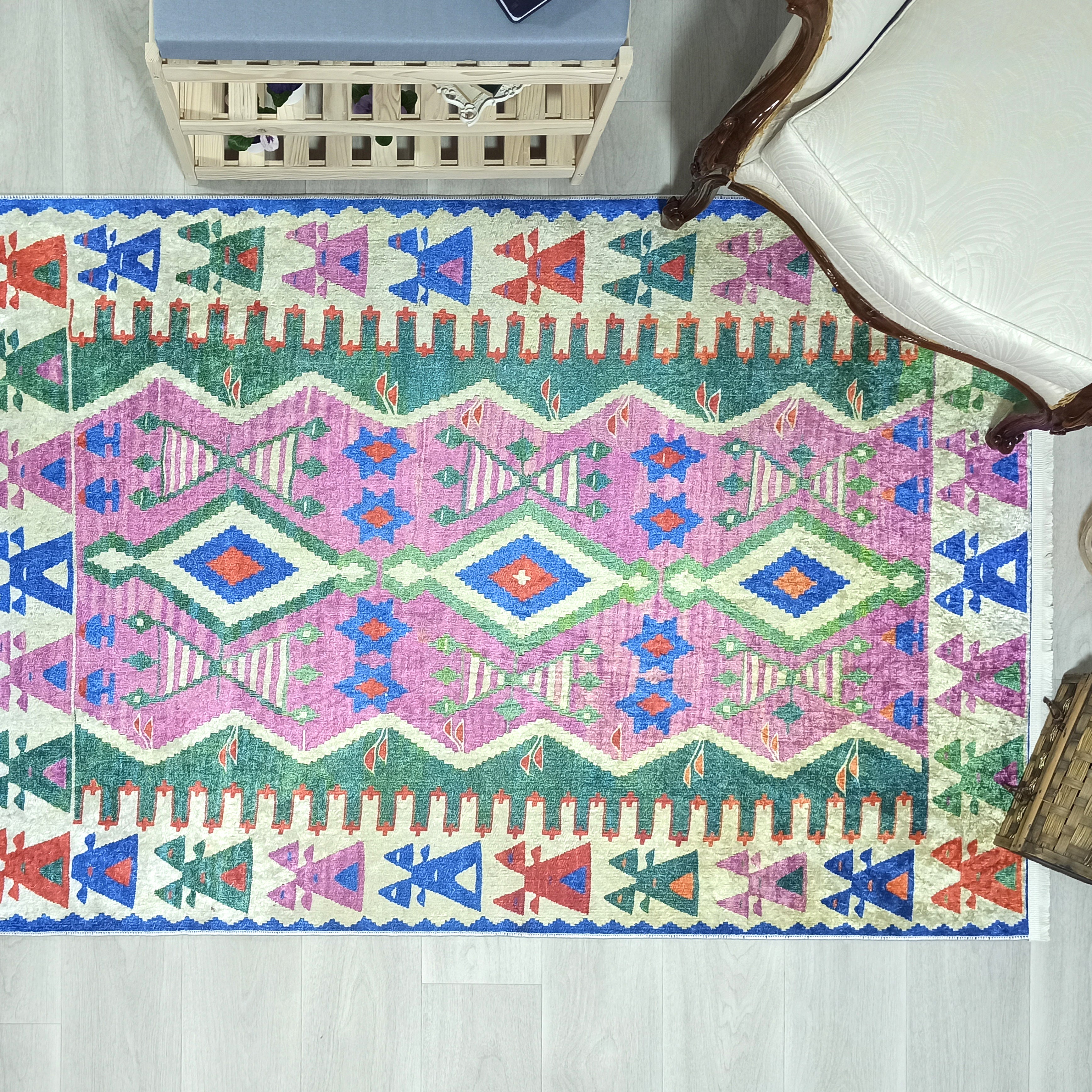 Kilim Style Rug, Colourful, Modern Home Décor