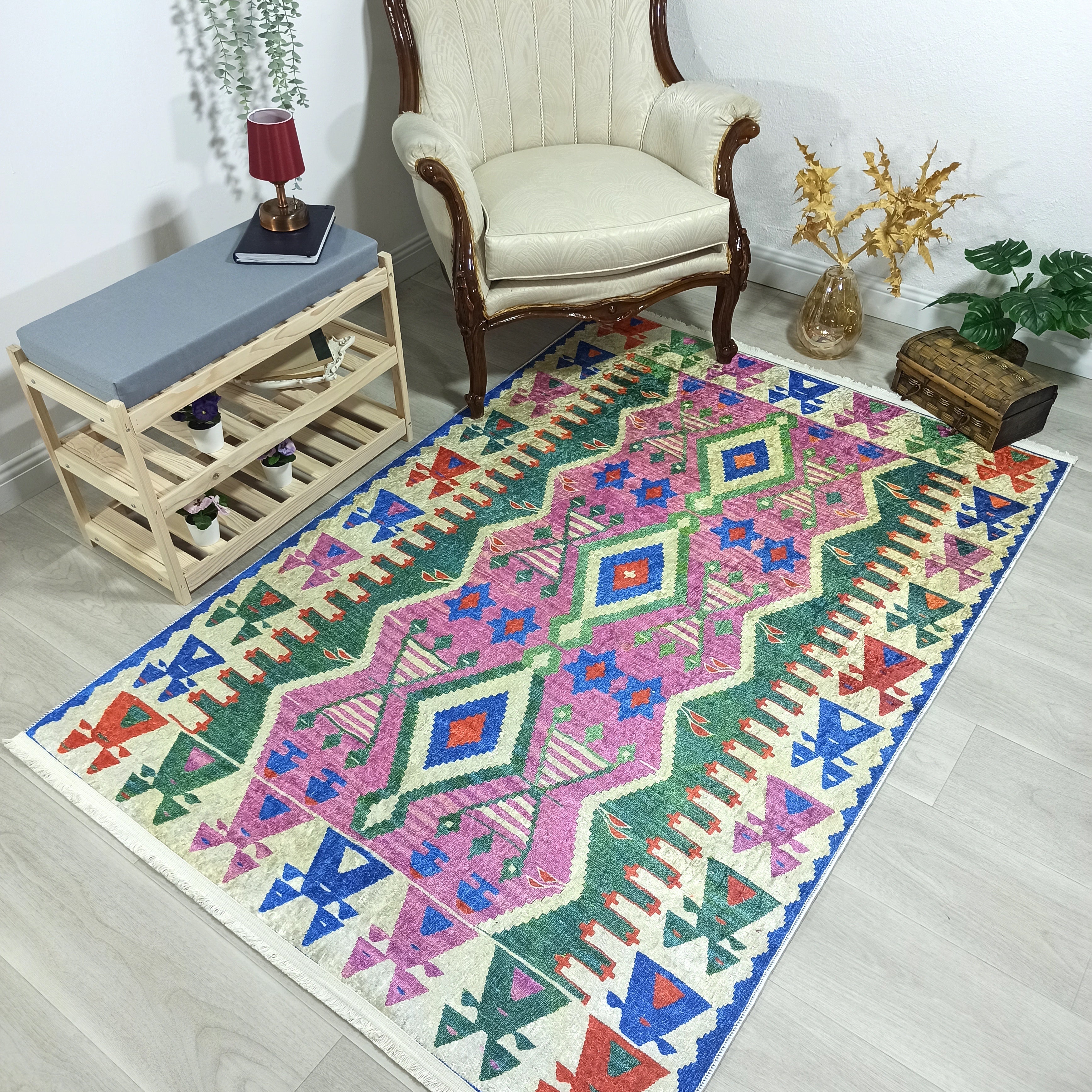 Kilim Style Rug, Colourful, Modern Home Décor