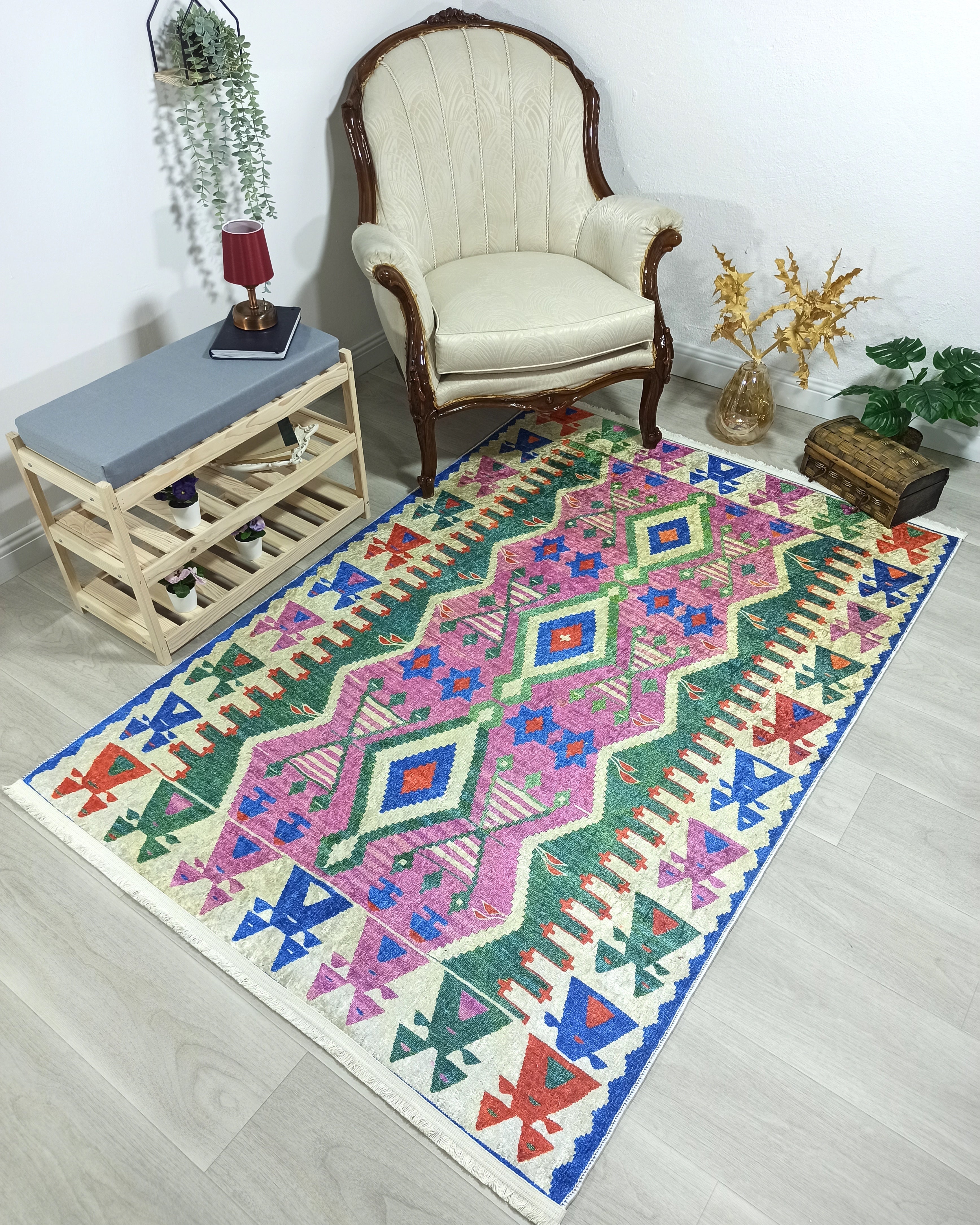 Kilim Style Rug, Colourful, Modern Home Décor