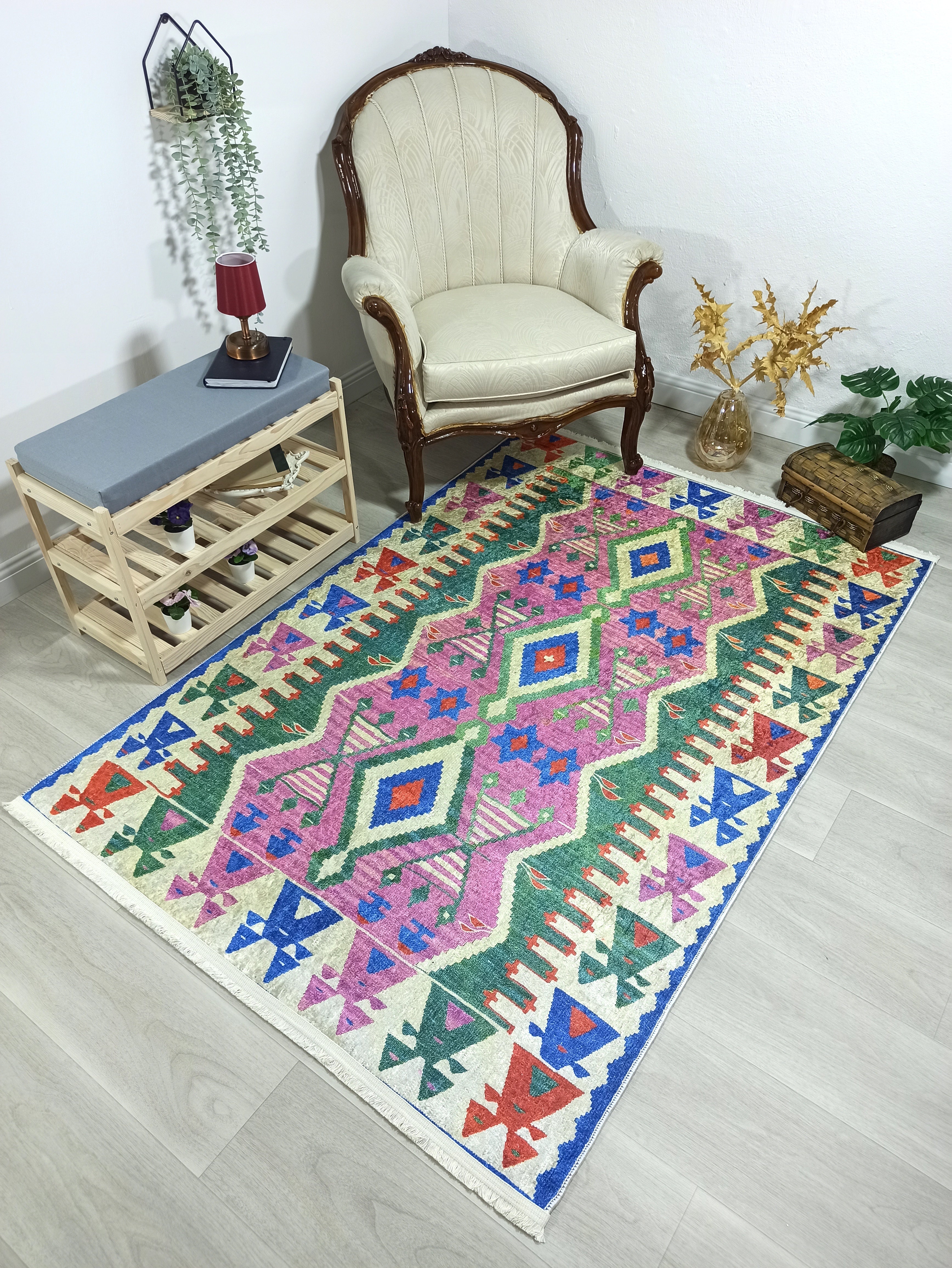Kilim Style Rug, Colourful, Modern Home Décor