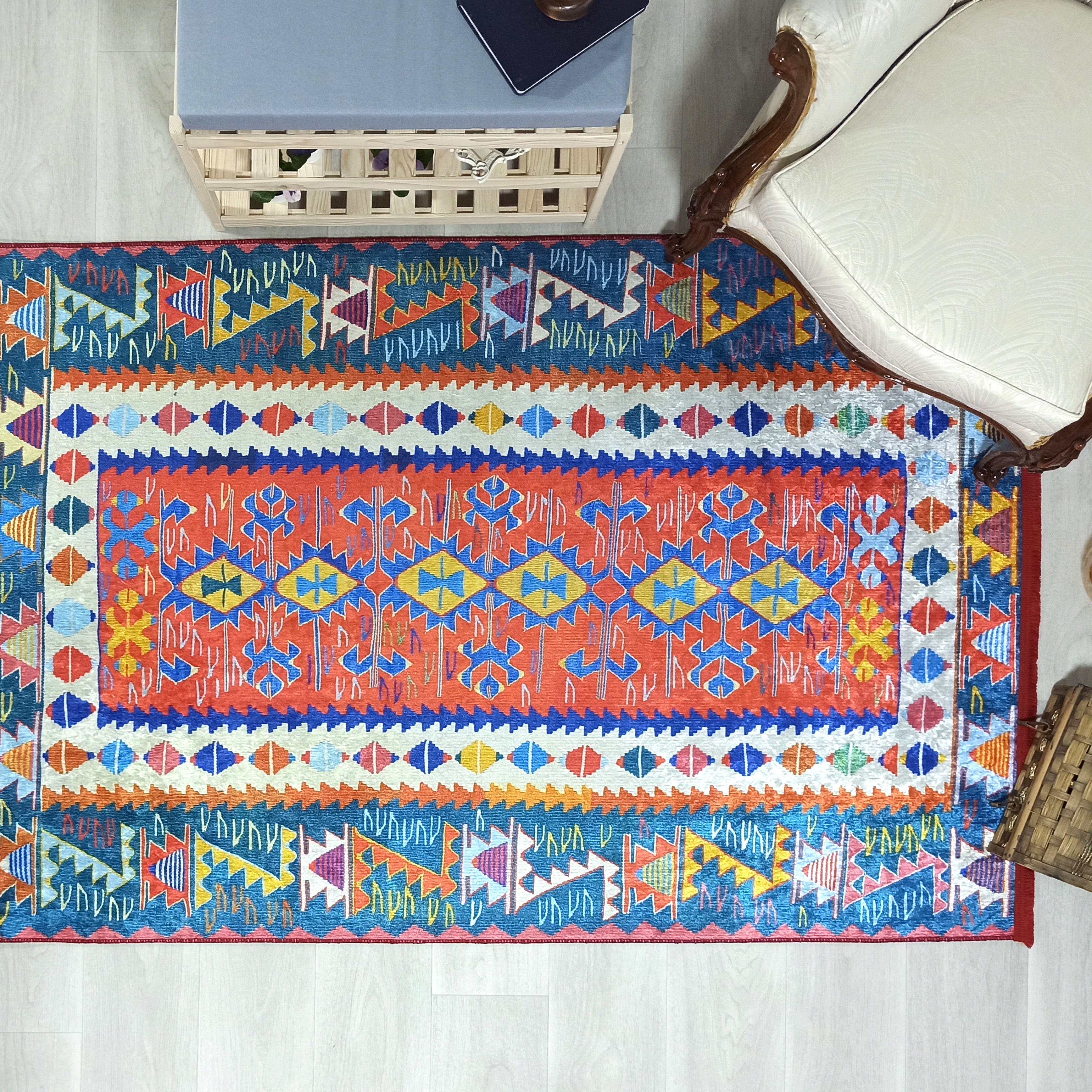 Kilim Style Runner & Rug, Multi Color Rug, Modern Home Décor