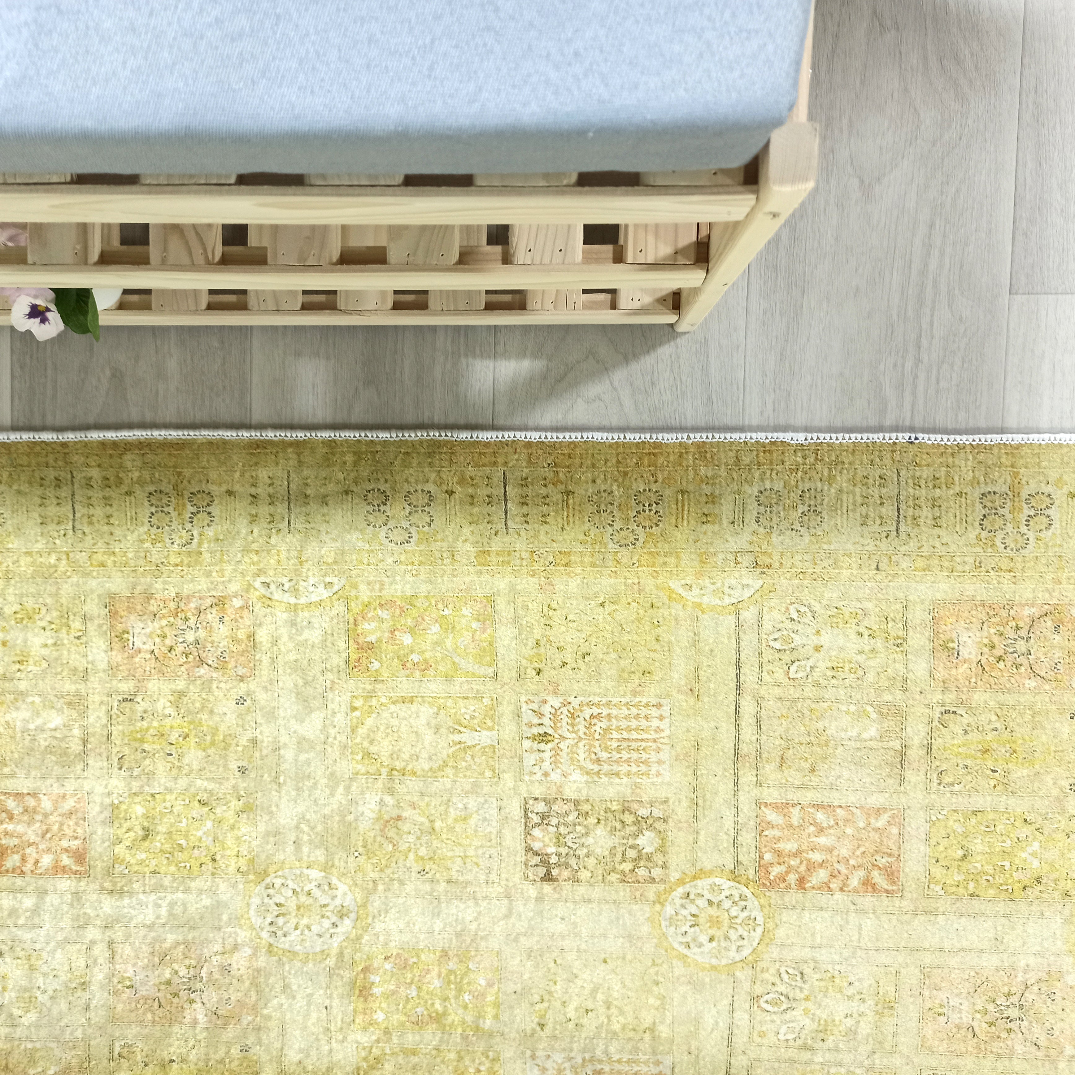 Yellow Style Vintage Rug, Home Décor Runner Area Rugs