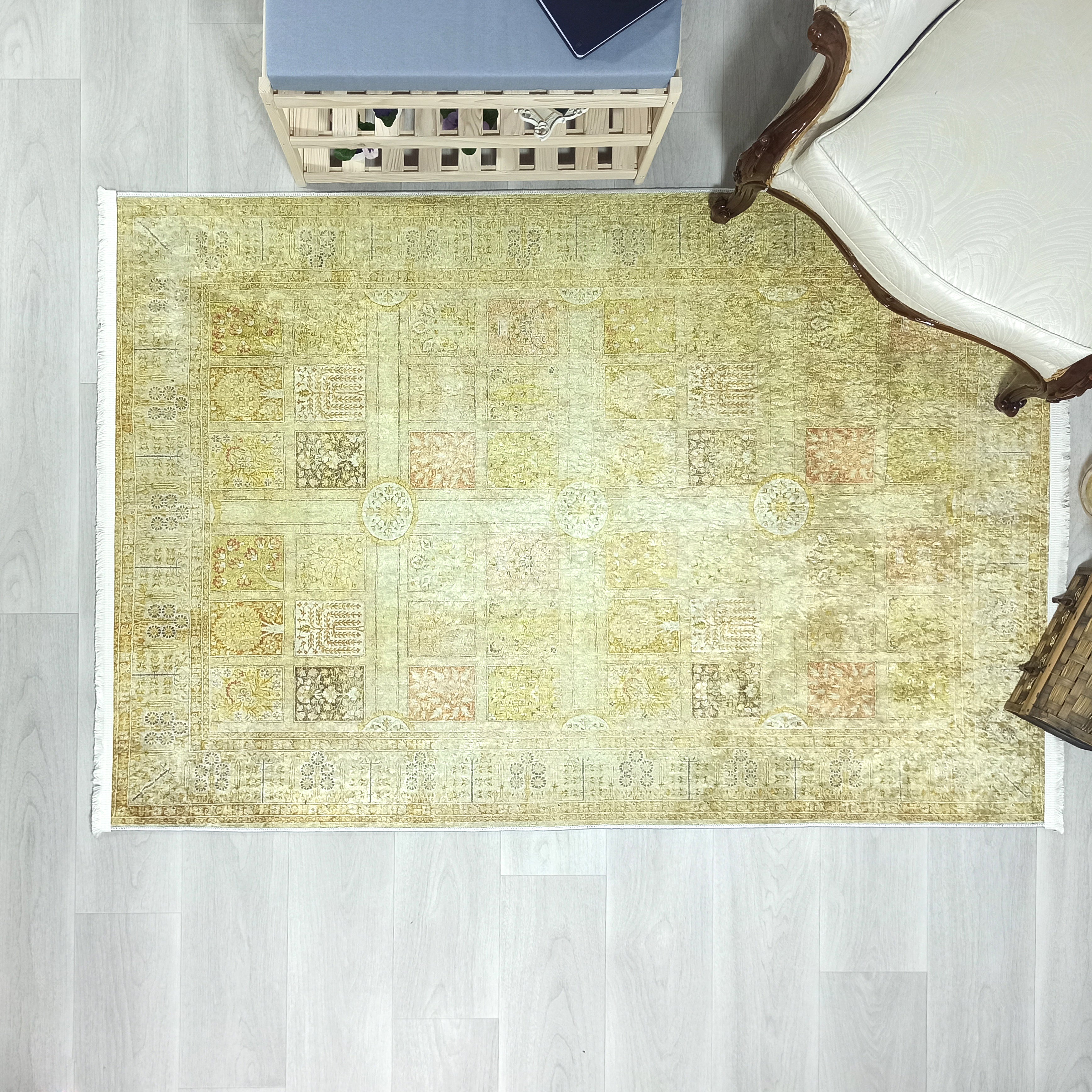 Yellow Style Vintage Rug, Home Décor Runner Area Rugs
