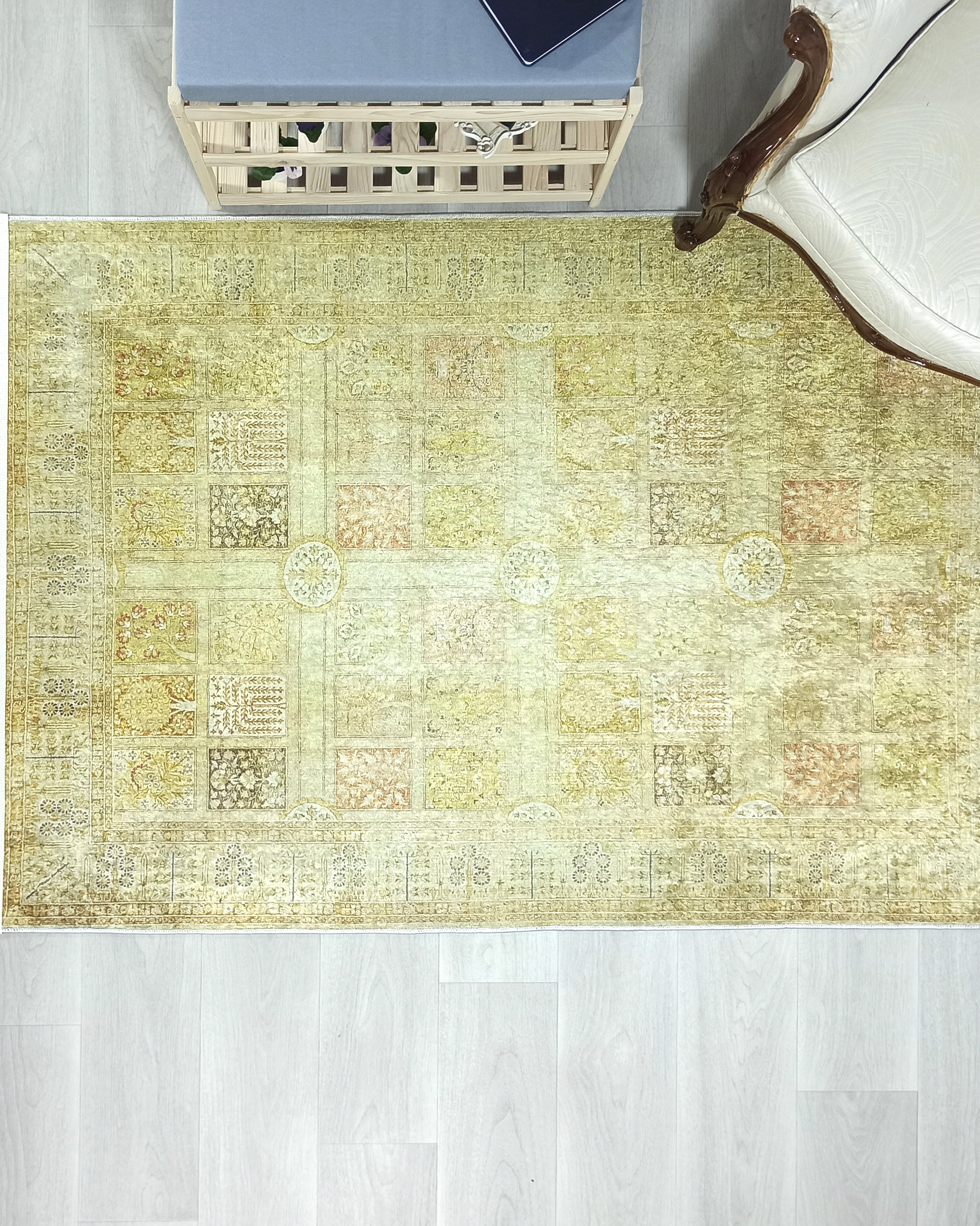 Yellow Style Vintage Rug, Home Décor Runner Area Rugs