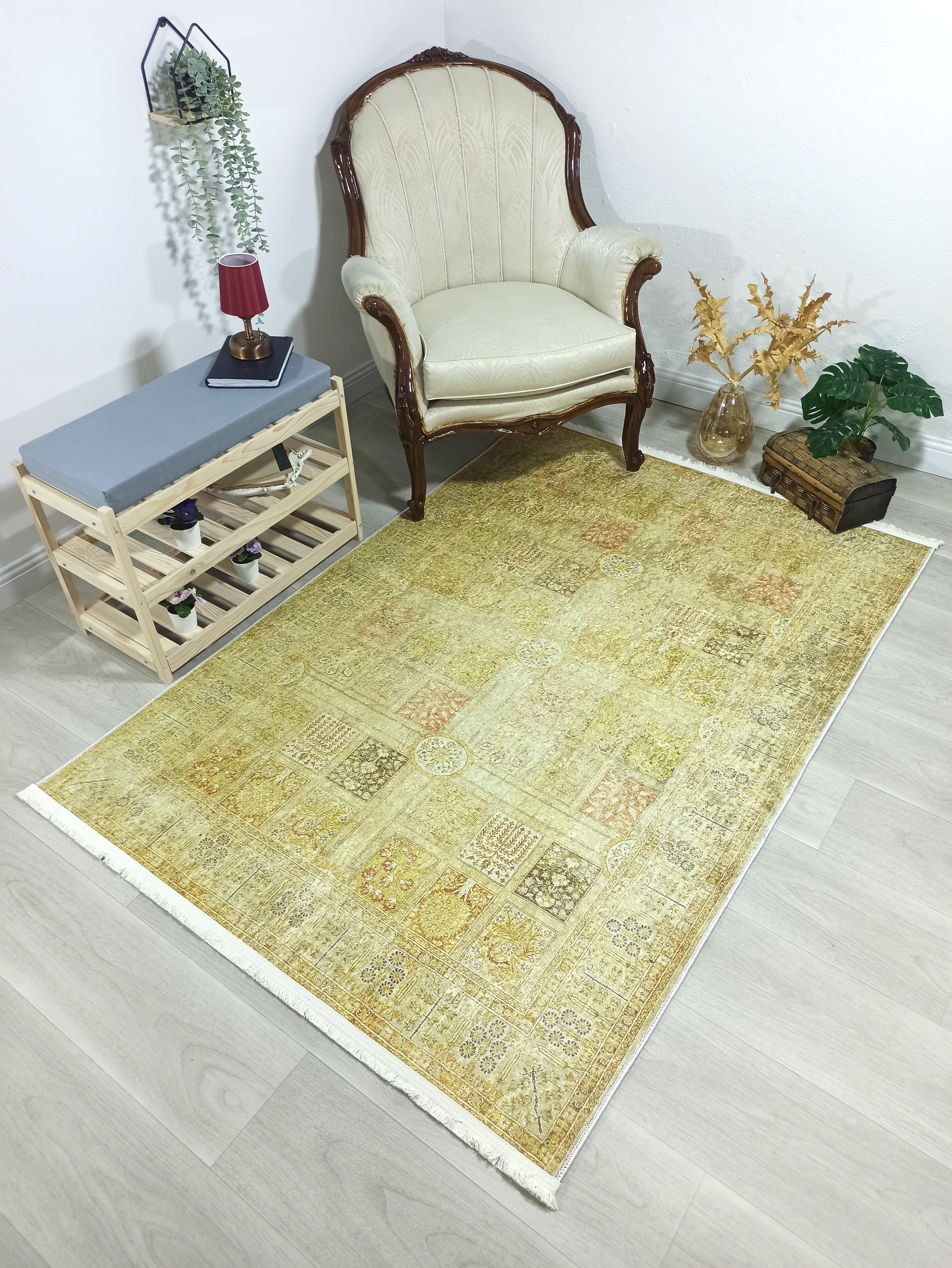 Yellow Style Vintage Rug, Home DΓ©cor Runner Area Rugs