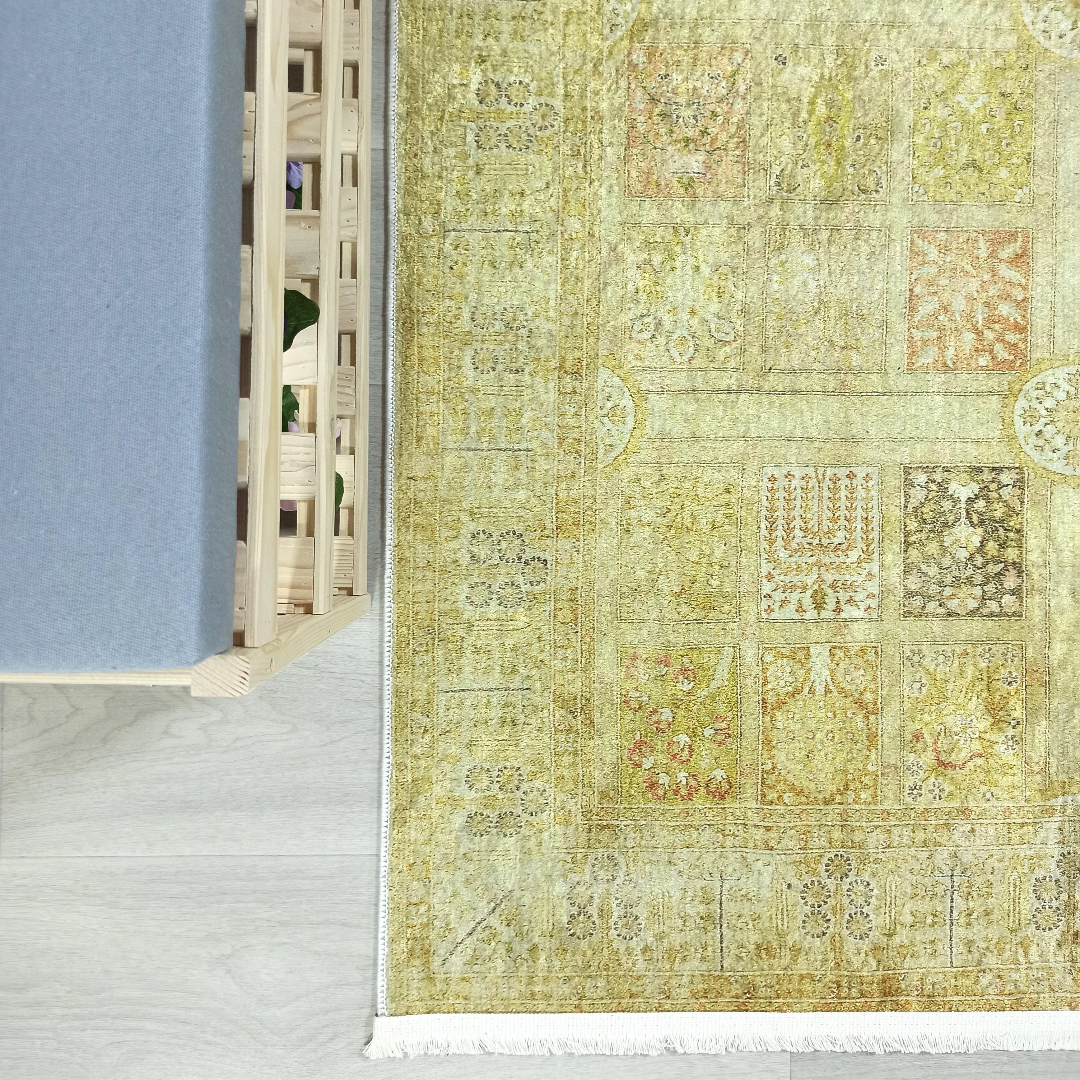 Yellow Style Vintage Rug, Home Décor Runner Area Rugs