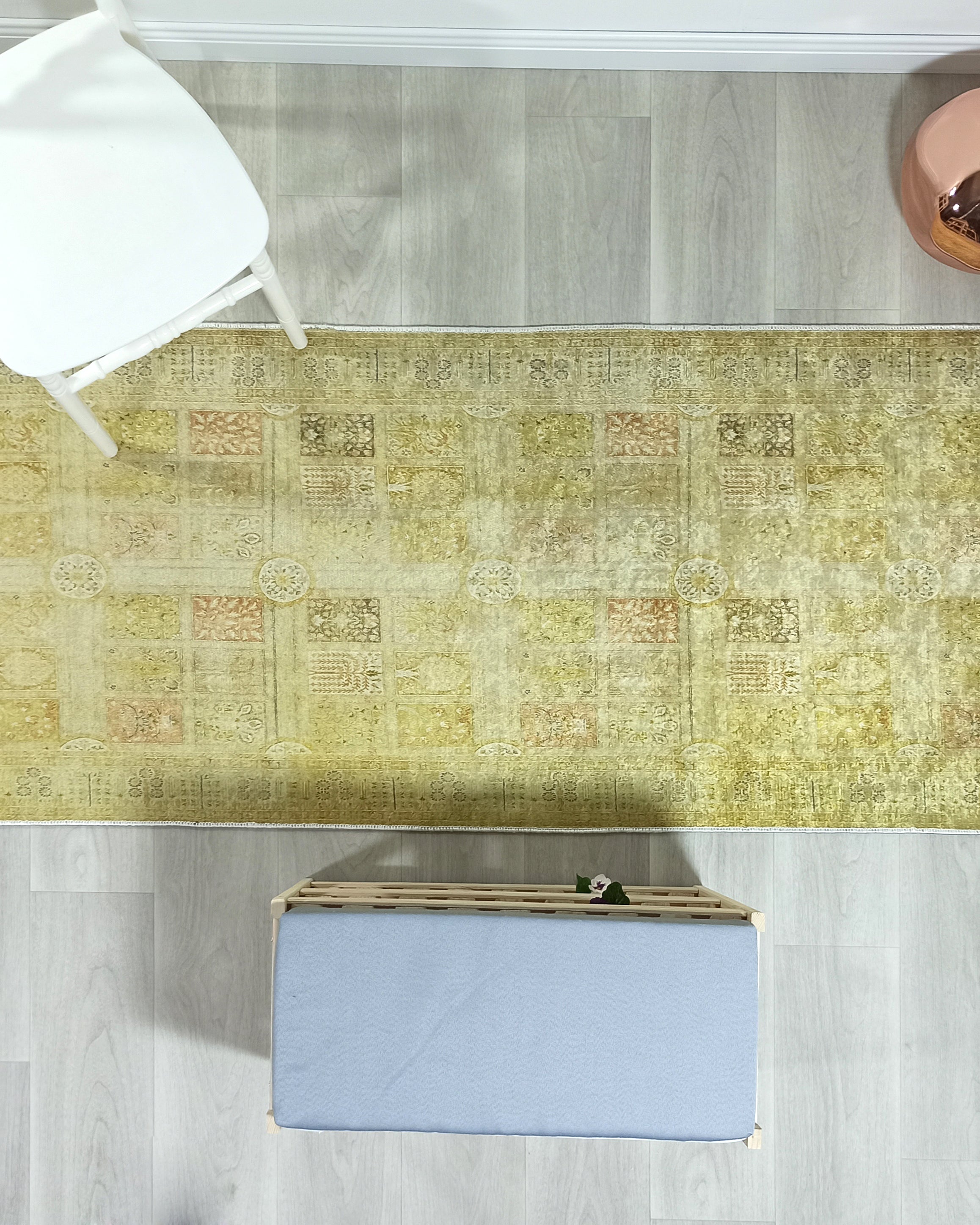 Yellow Style Vintage Rug, Home Décor Runner Area Rugs