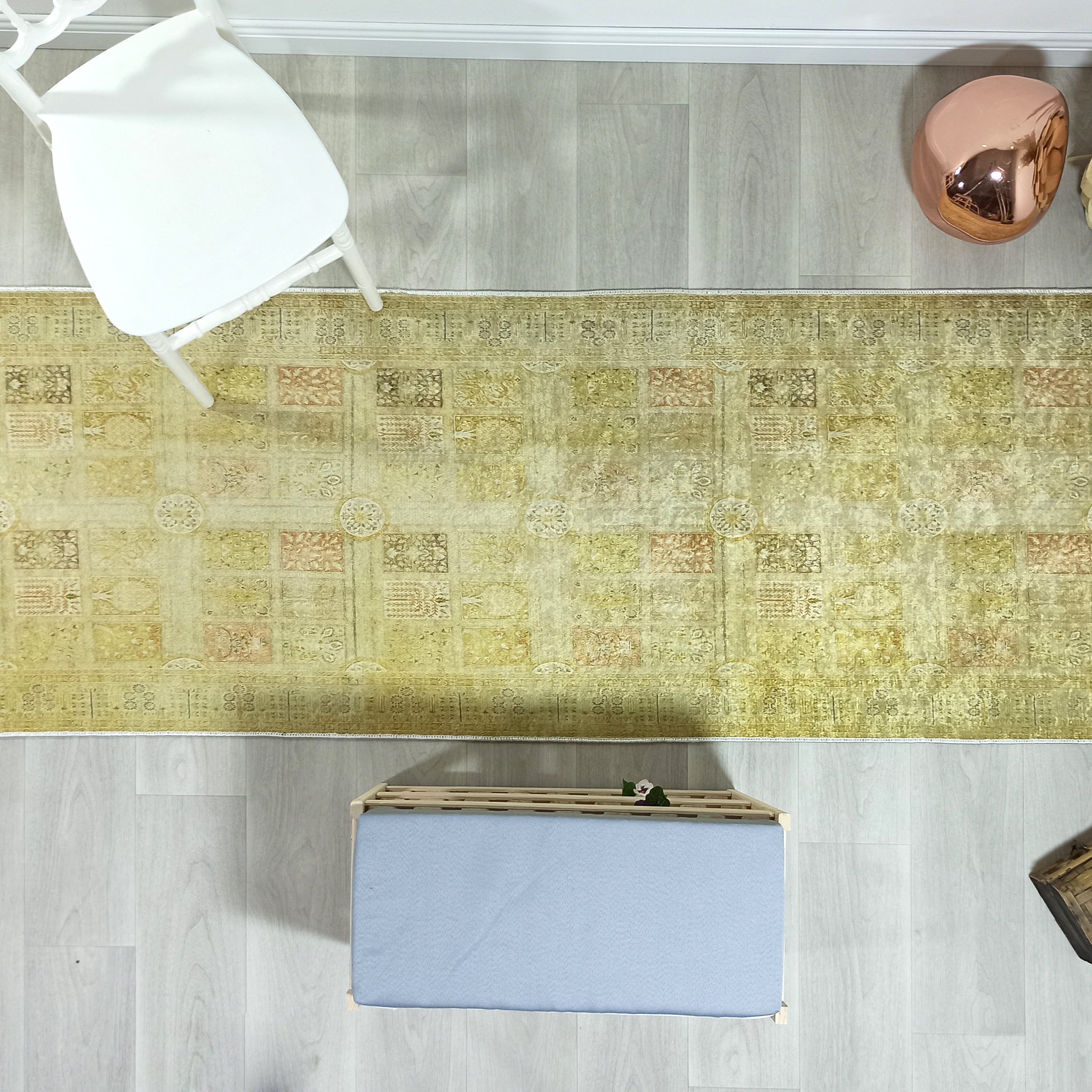 Yellow Style Vintage Rug, Home Décor Runner Area Rugs
