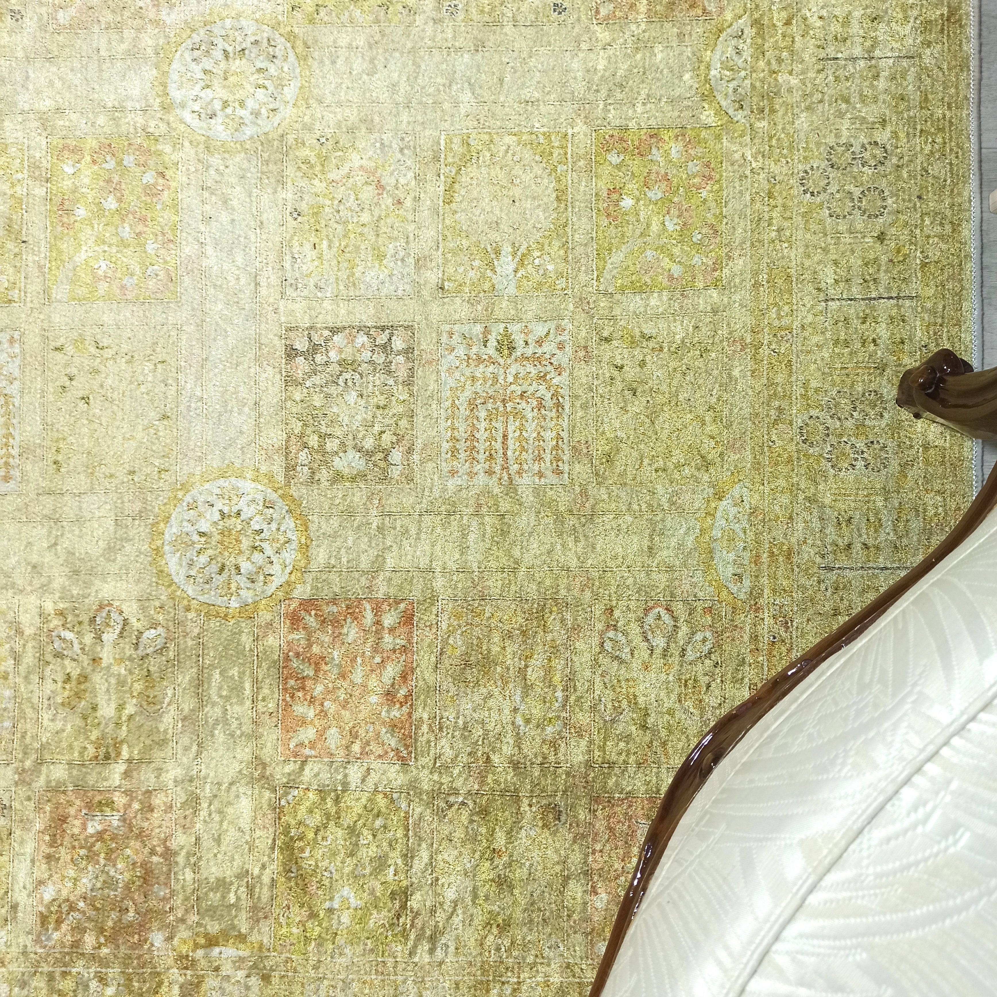 Yellow Style Vintage Rug, Home Décor Runner Area Rugs