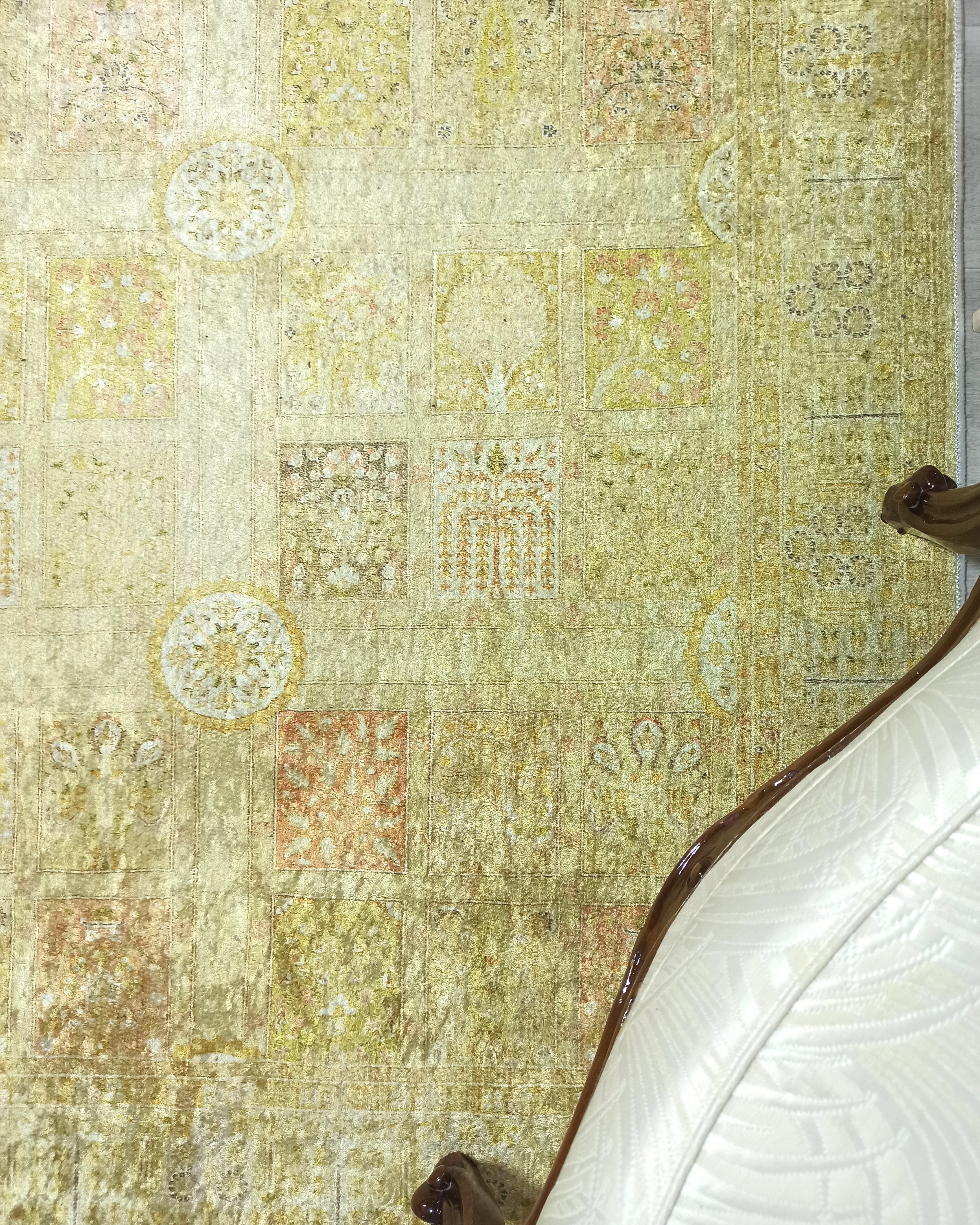 Yellow Style Vintage Rug, Home Décor Runner Area Rugs