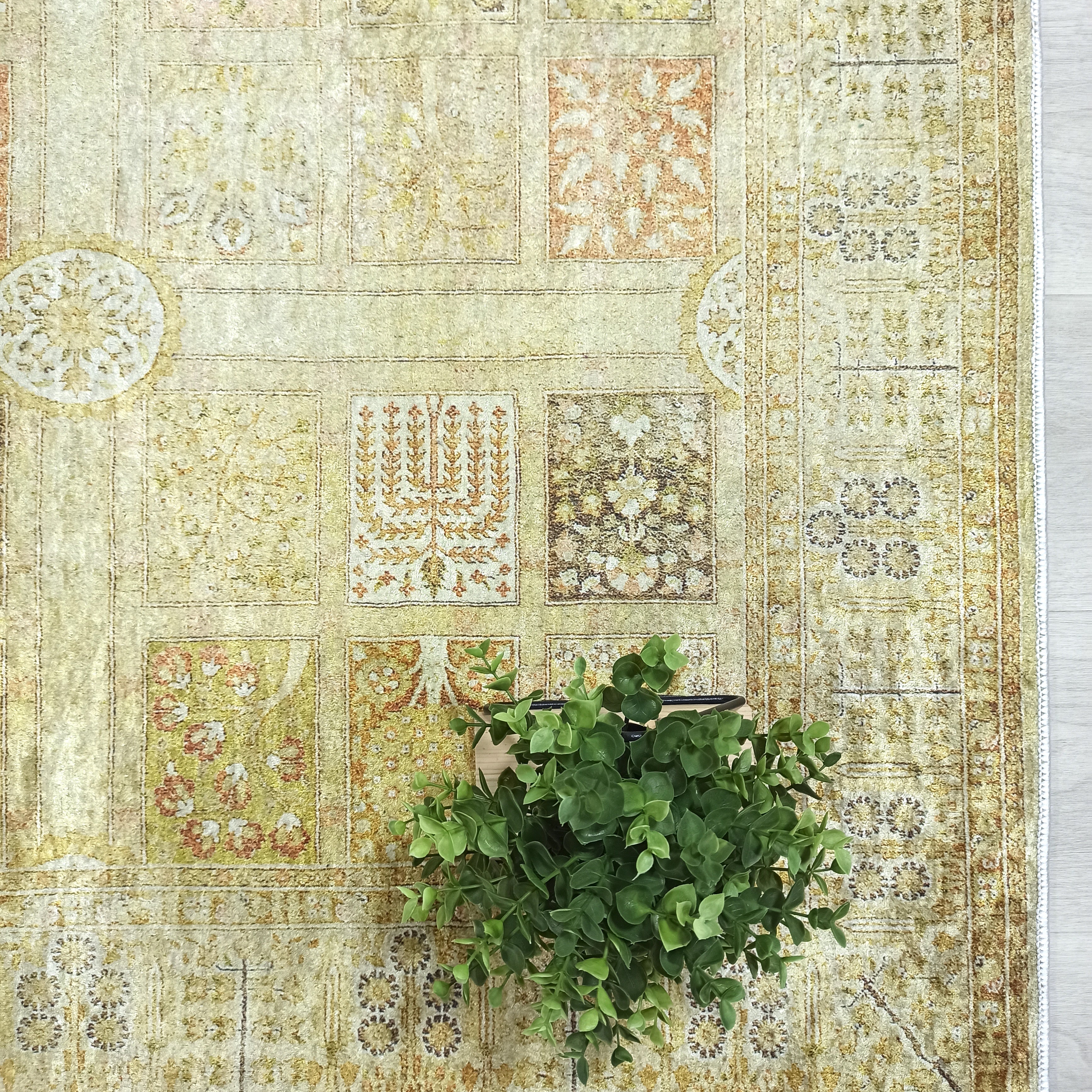 Yellow Style Vintage Rug, Home Décor Runner Area Rugs