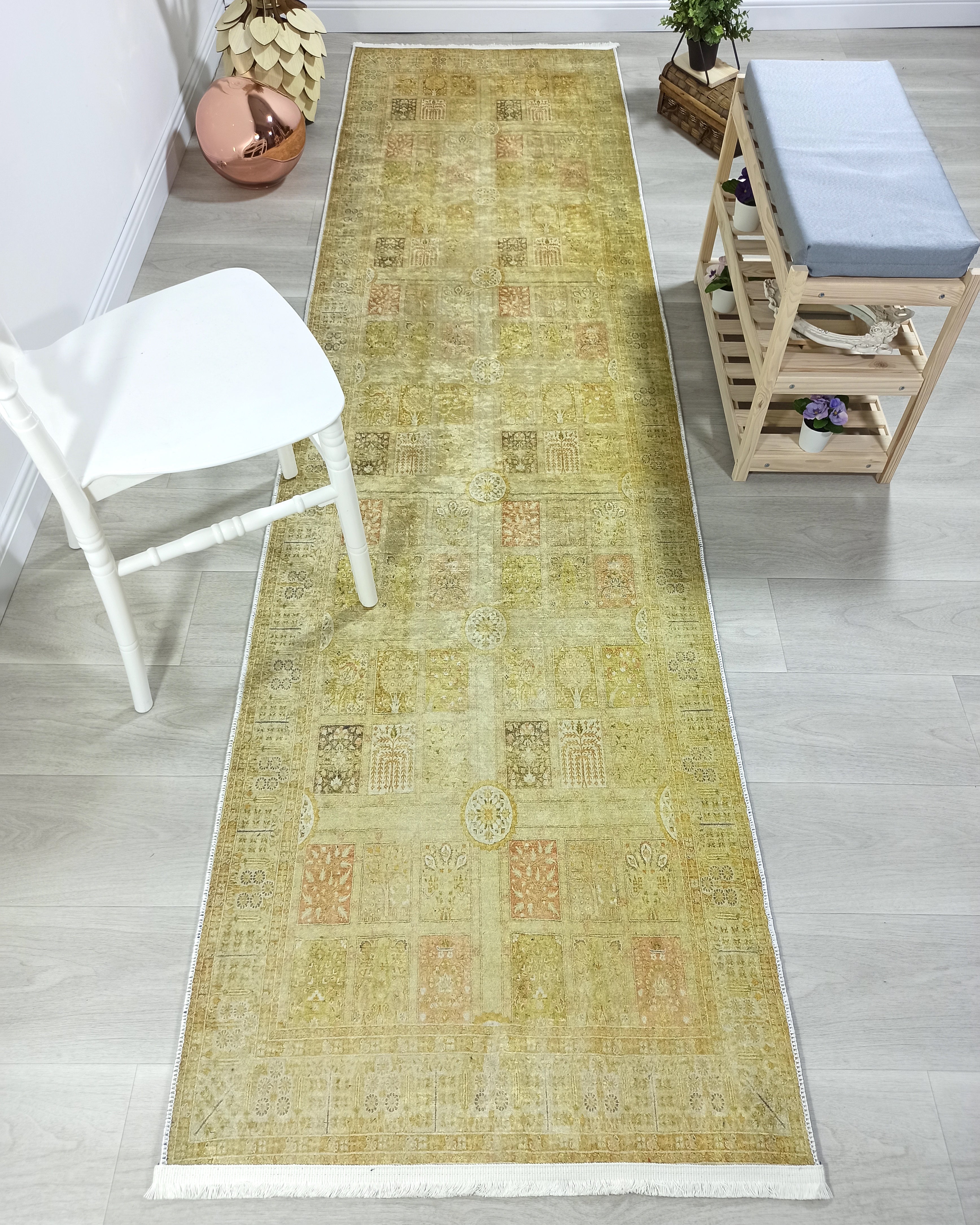Yellow Style Vintage Rug, Home Décor Runner Area Rugs
