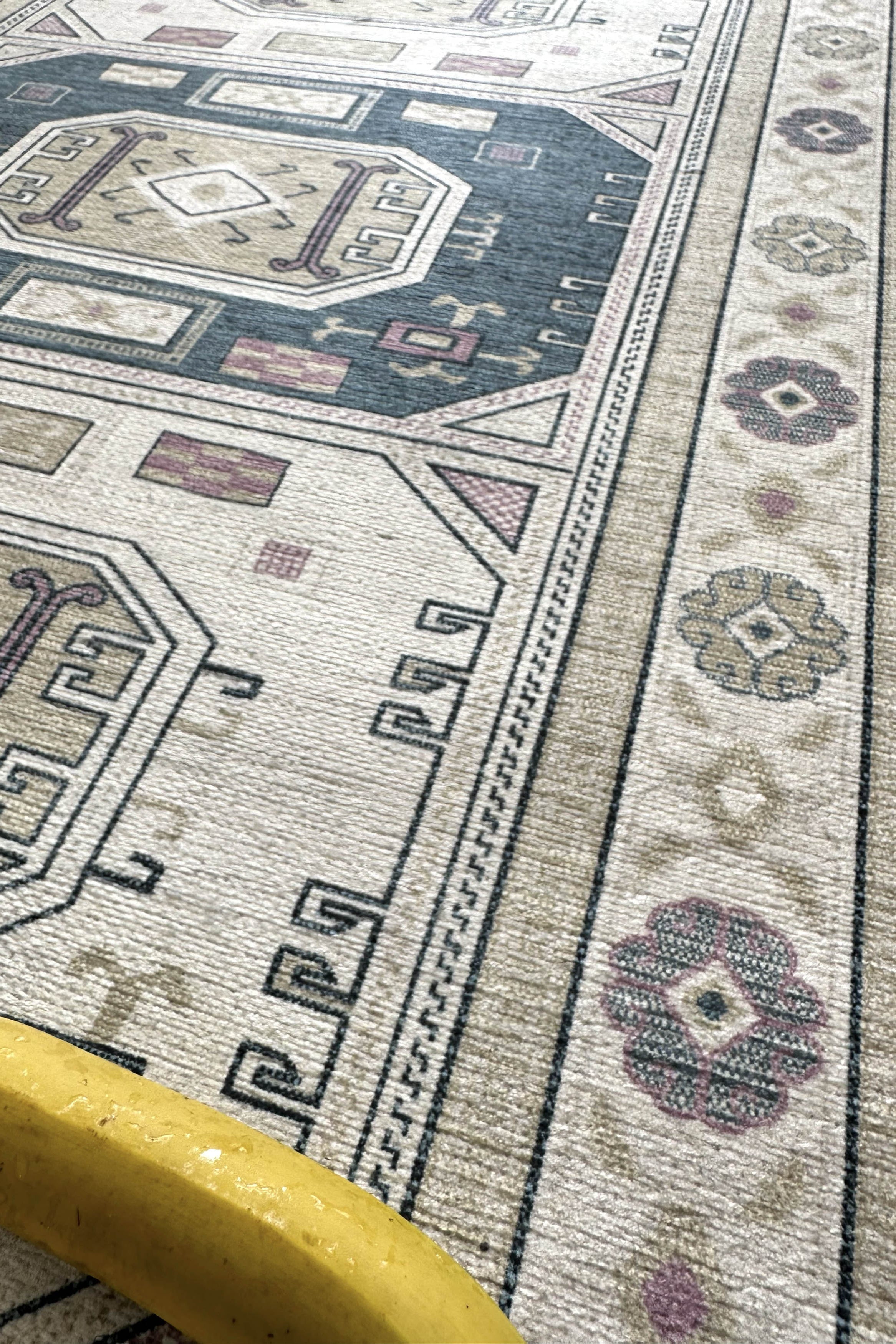 Amaan Cream Navy Modern Turkish Rug