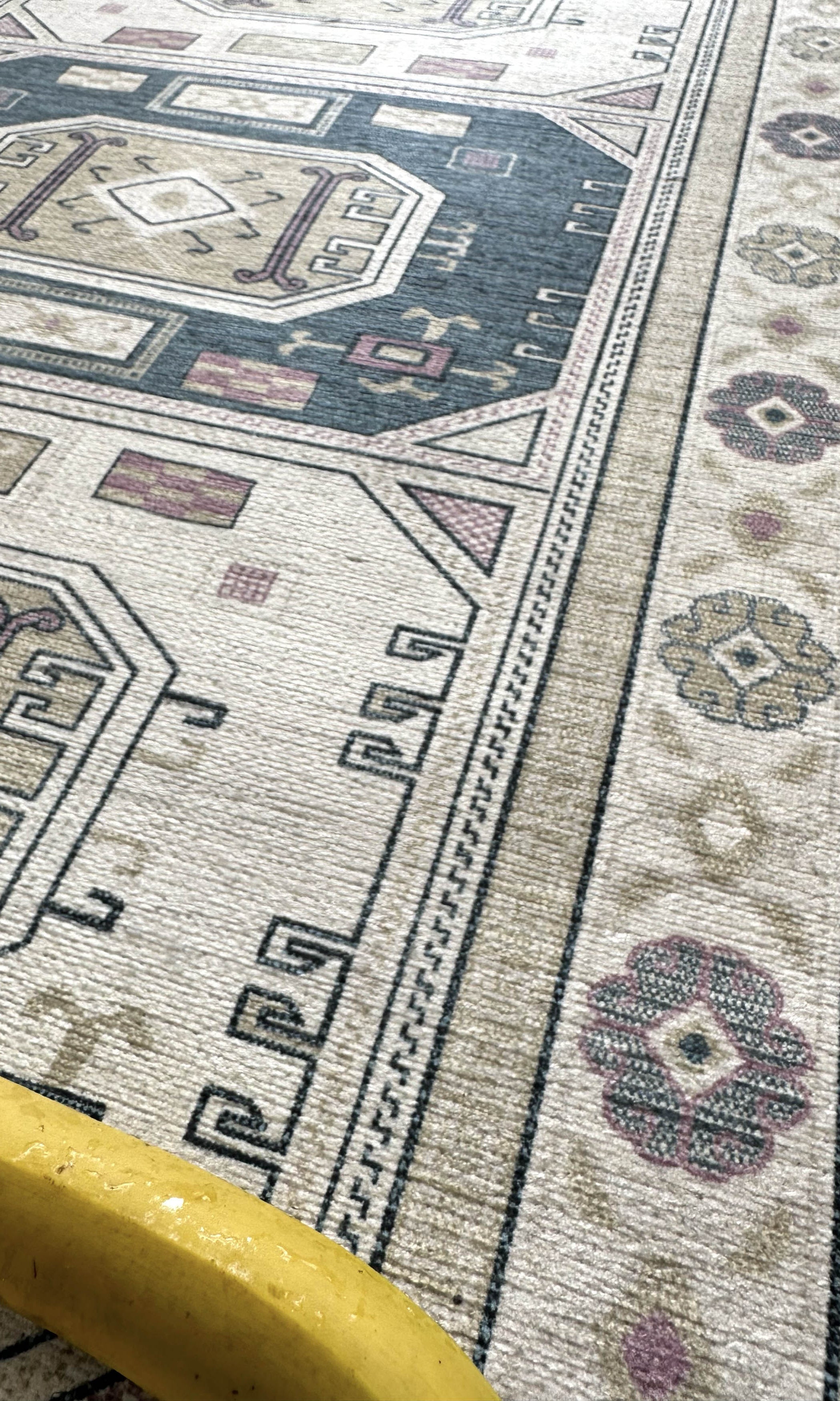 Amaan Cream Navy Modern Turkish Rug